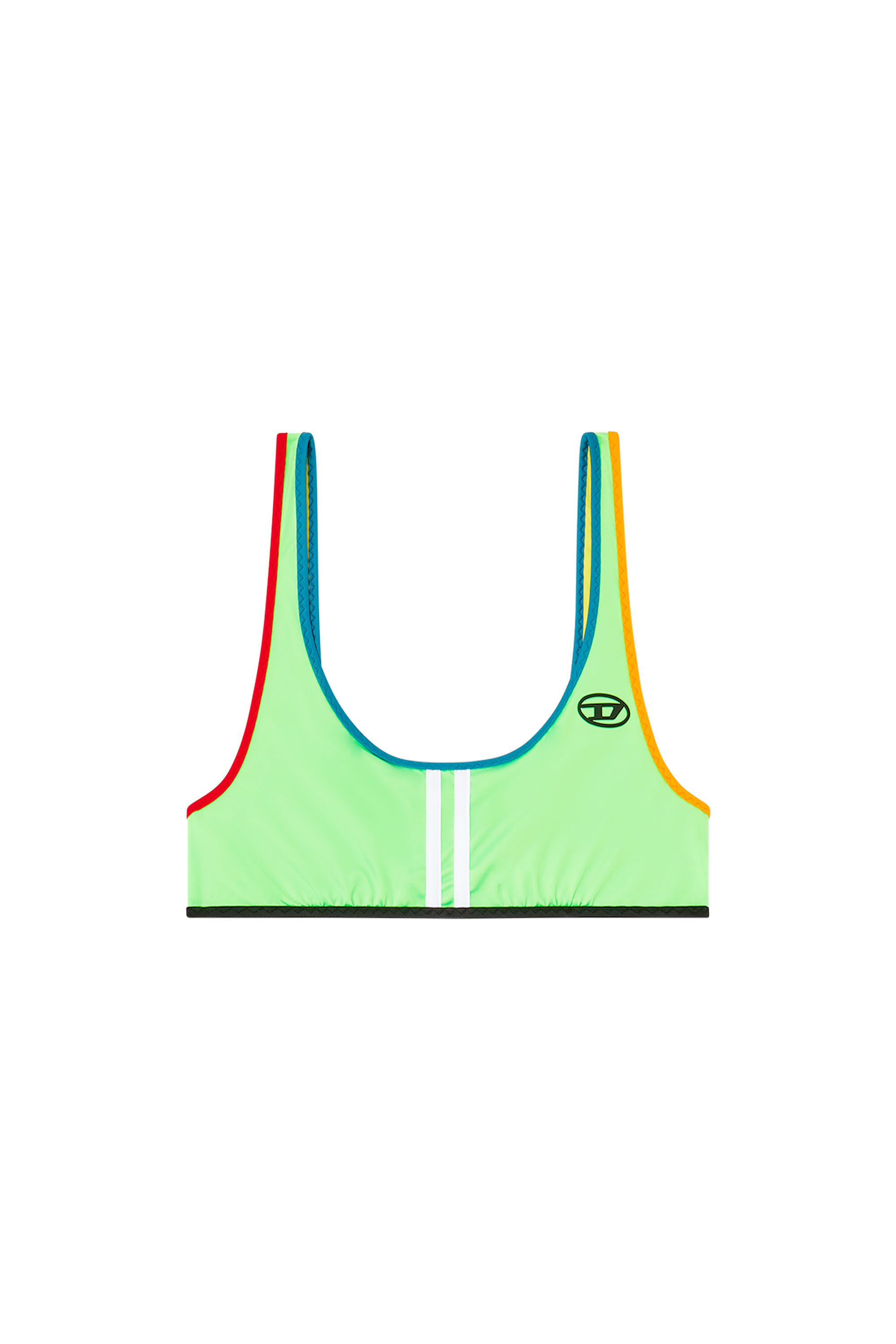 Diesel - JADA-D-POP, Haut de bikini en nylon &agrave; rayures sportives Femme in Polychrome - 4