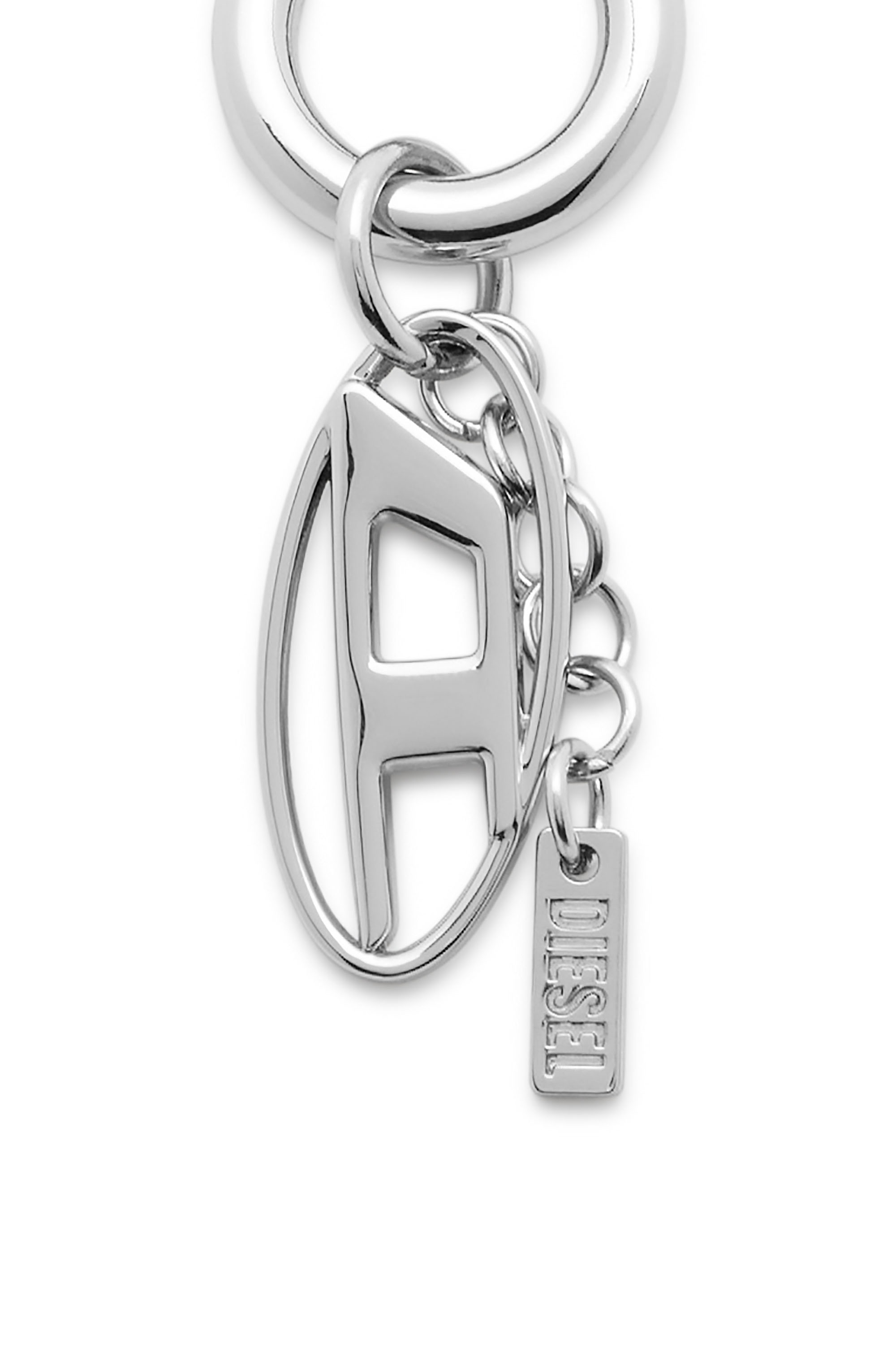 Diesel - CHARM-OVAL D, Charm en m&eacute;tal avec pendentif ovale D Mixte in Gris argent&eacute; - 2