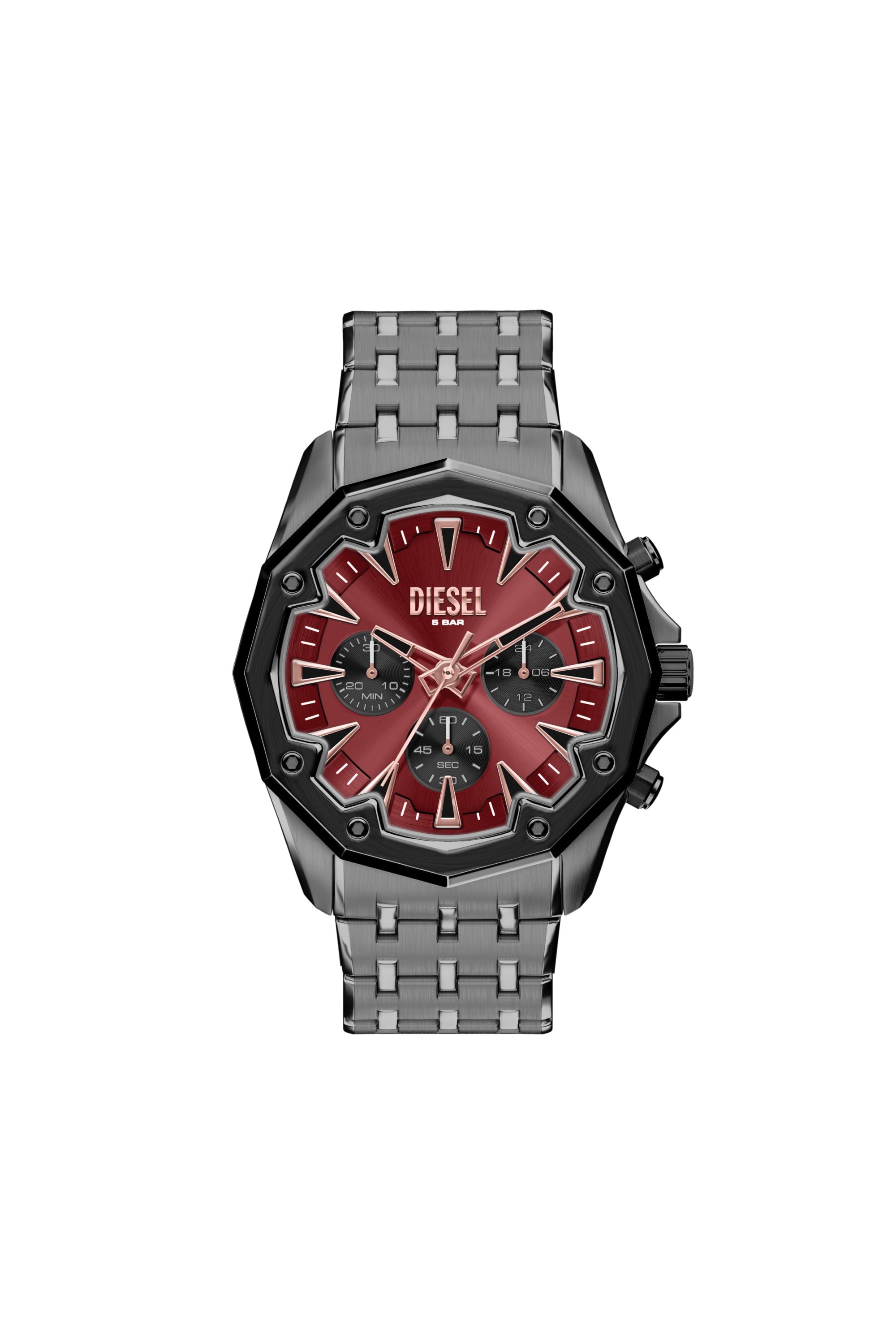 Diesel - DZ4715 WATCH, Montre Stinger en acier inoxydable finition gunmetal Homme in Gris - 1