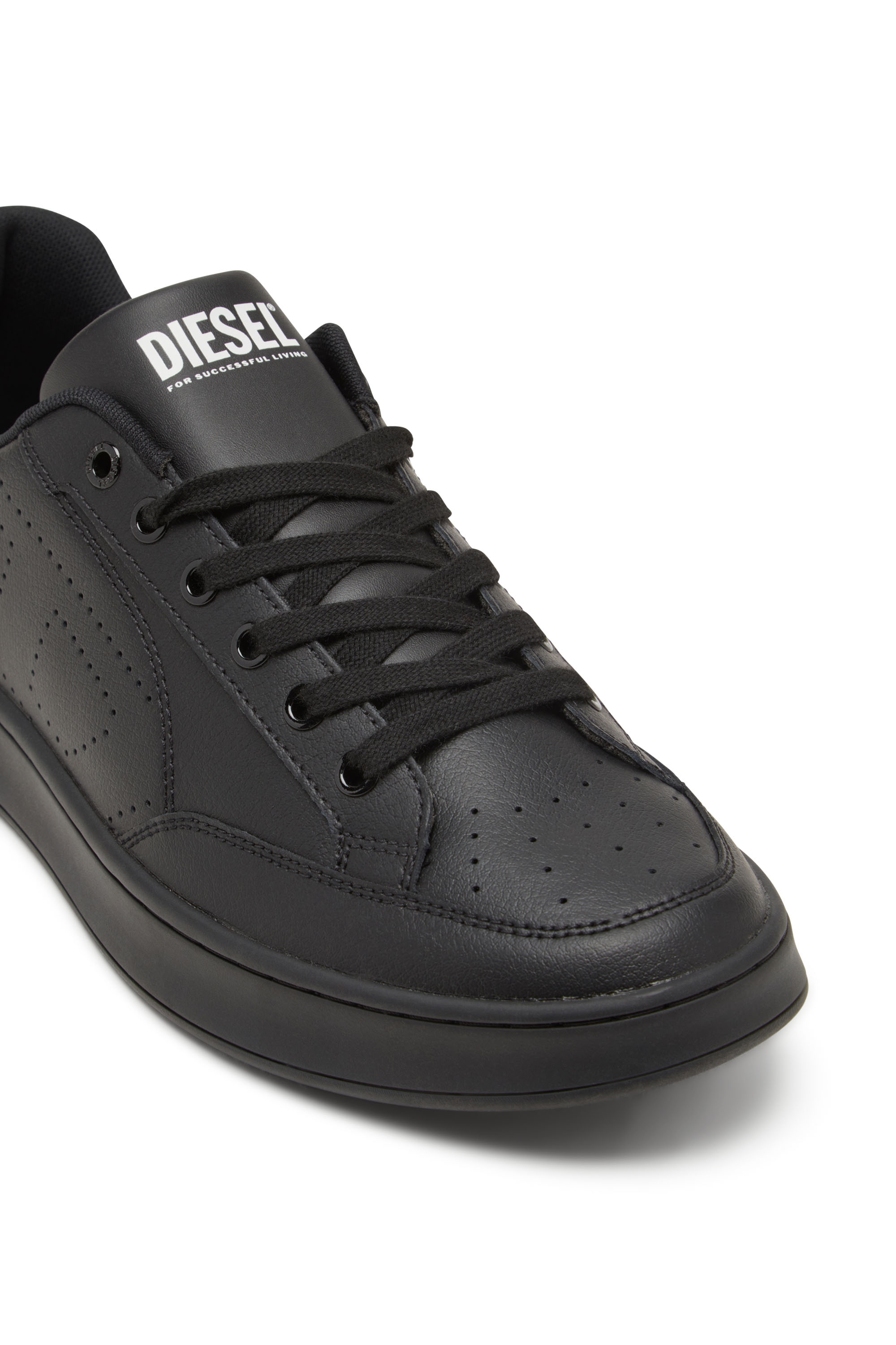 Diesel - S-DAKOTA LOW, S-Dakota-Sneakers en cuir avec logo perforé Homme in Noir - 5