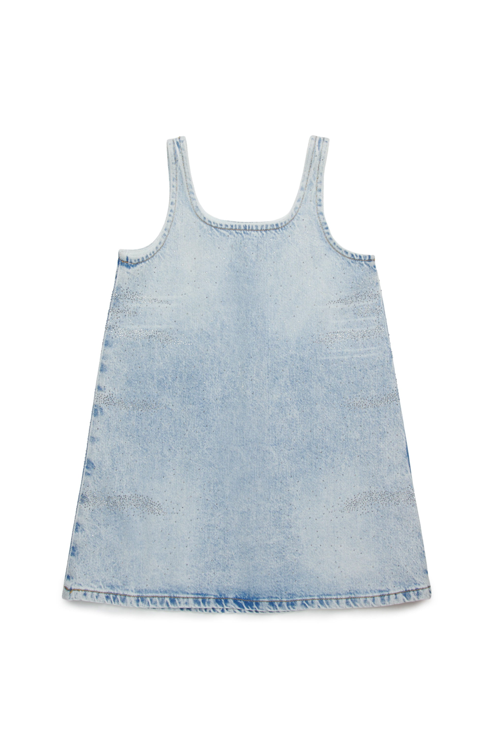 Diesel - DORY, Robe en denim avec micro-pierres Femme in Bleu - 2
