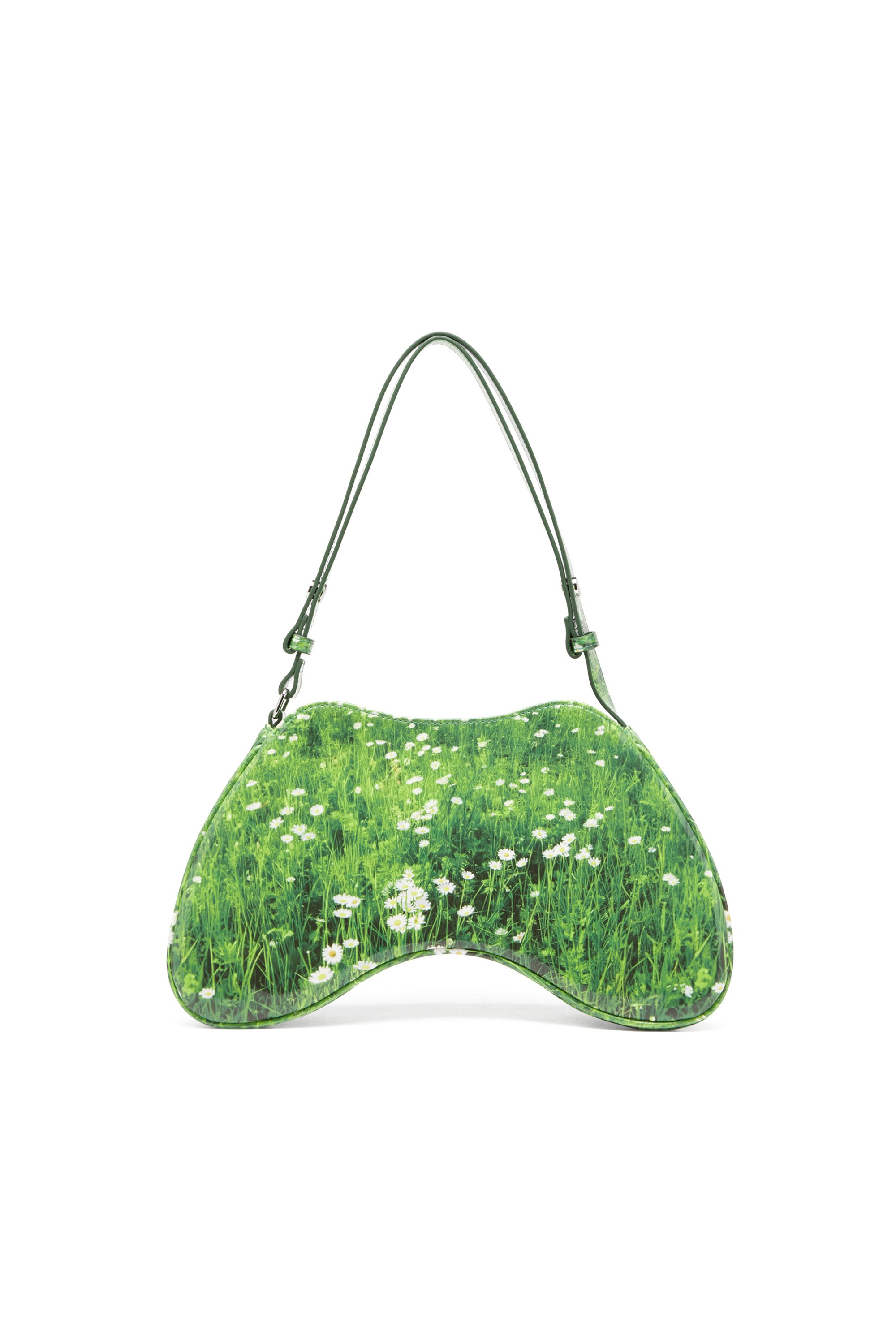 Diesel - PLAY SHOULDER, Play-Sac à bandoulière brillant avec imprimé félin Femme in Vert - 2