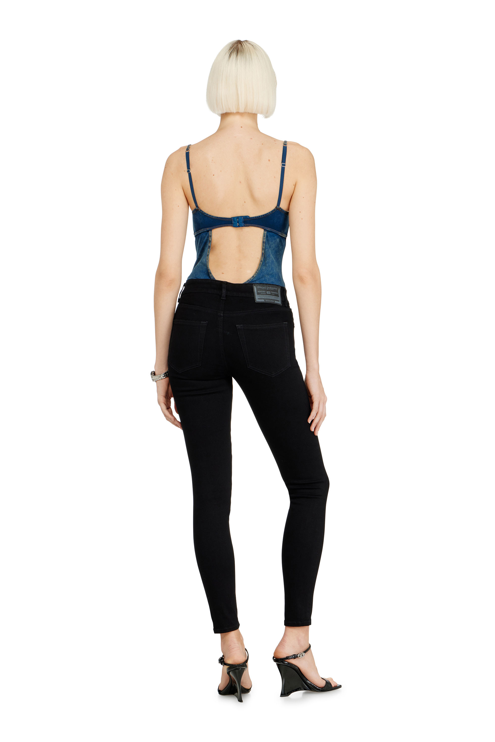 Diesel - Skinny Jeans 2017 Slandy 069EF Femme, Noir/Gris fonc&eacute; - Image 3