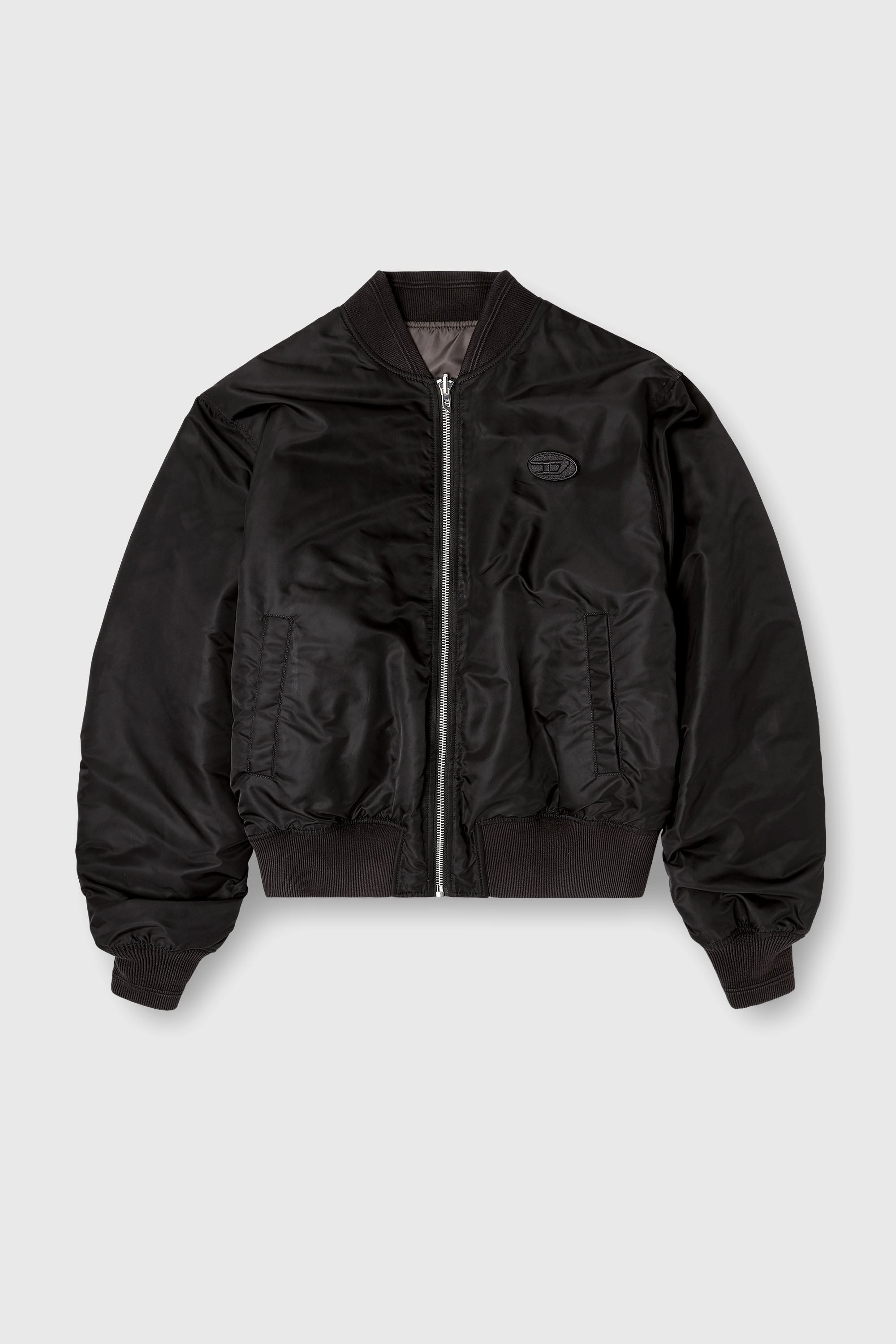 Diesel - W-TYPE-D1, Blouson aviateur rembourr&eacute; avec broderie Oval D Homme in Noir - 2