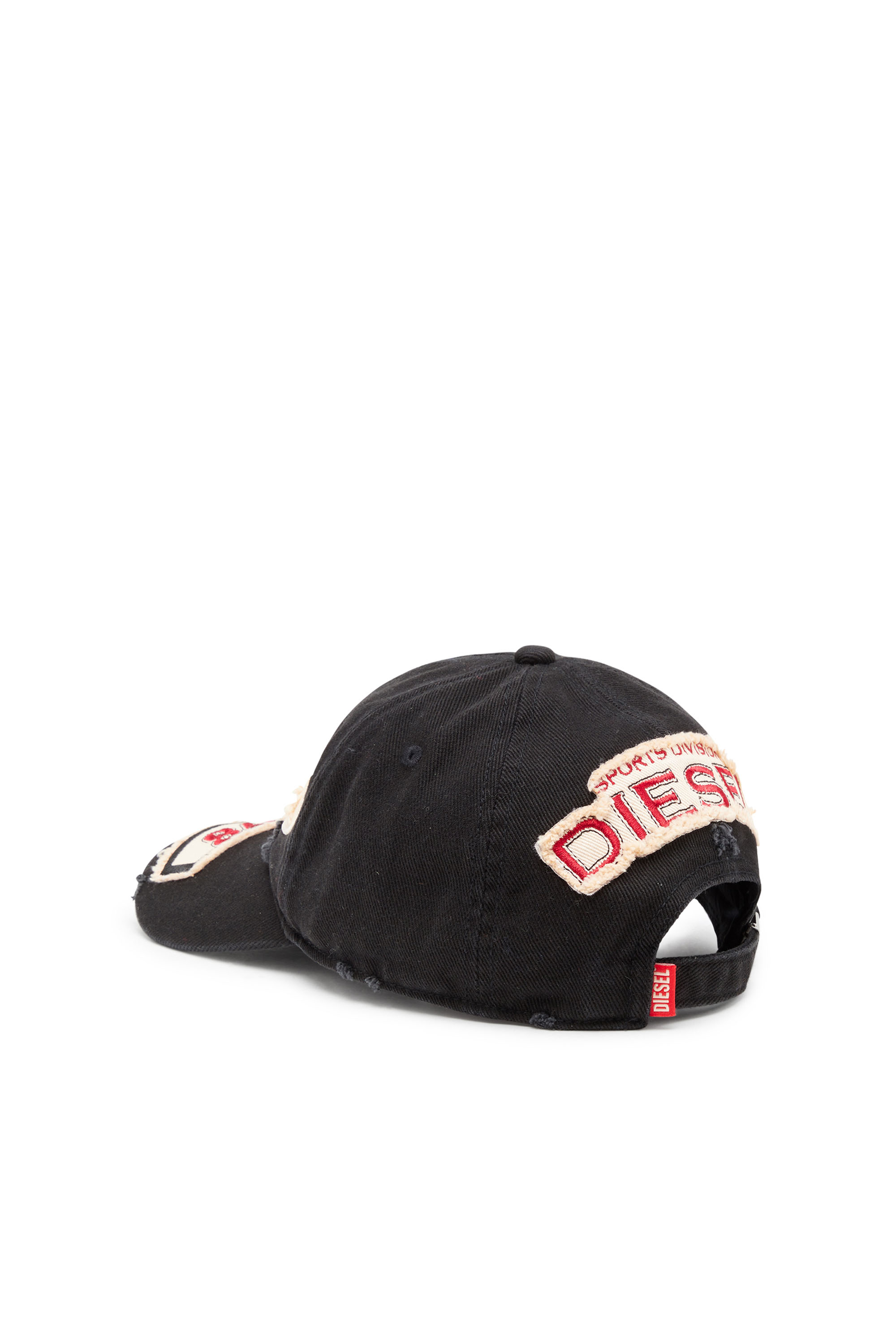 Diesel - C-BRAFF, Casquette de baseball avec empiècements brodés Homme in Noir - 2