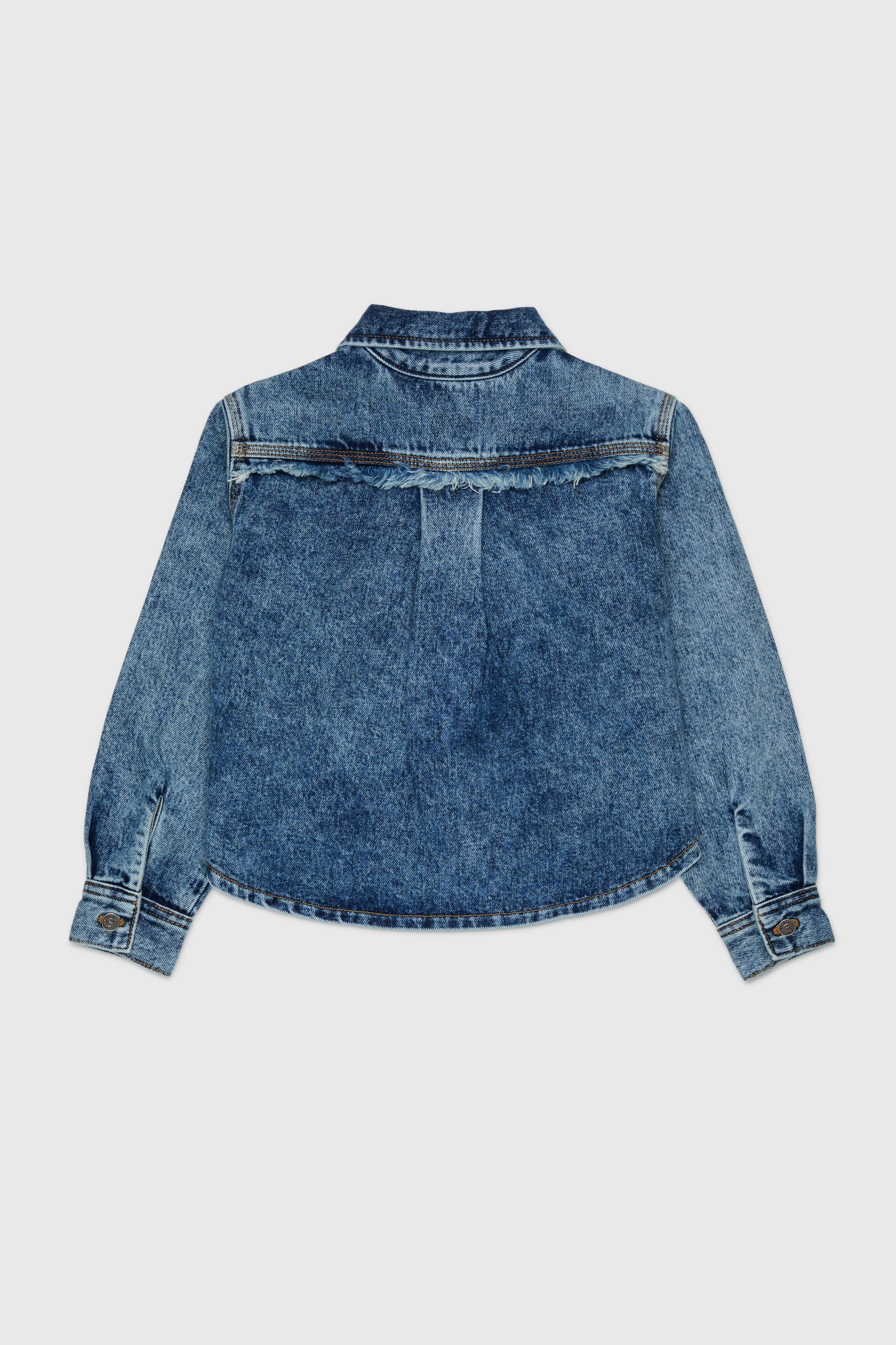 Diesel - CELKA, Chemise en denim zipp&eacute;e avec d&eacute;tail effiloch&eacute; Femme in Bleu - 2