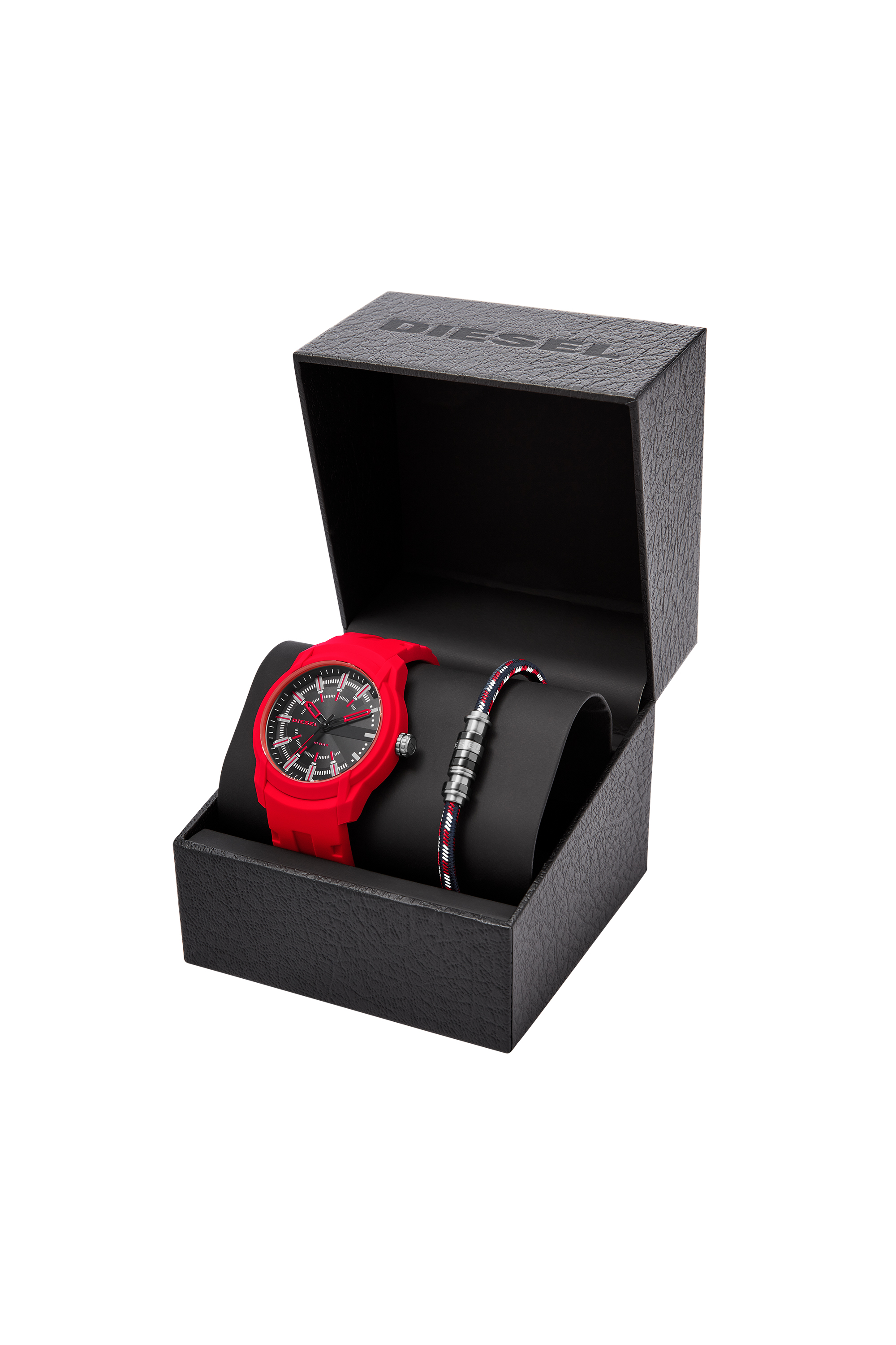 Diesel - DZ1979, Ensemble de montre Armbar et bracelet Homme in Rouge - 4