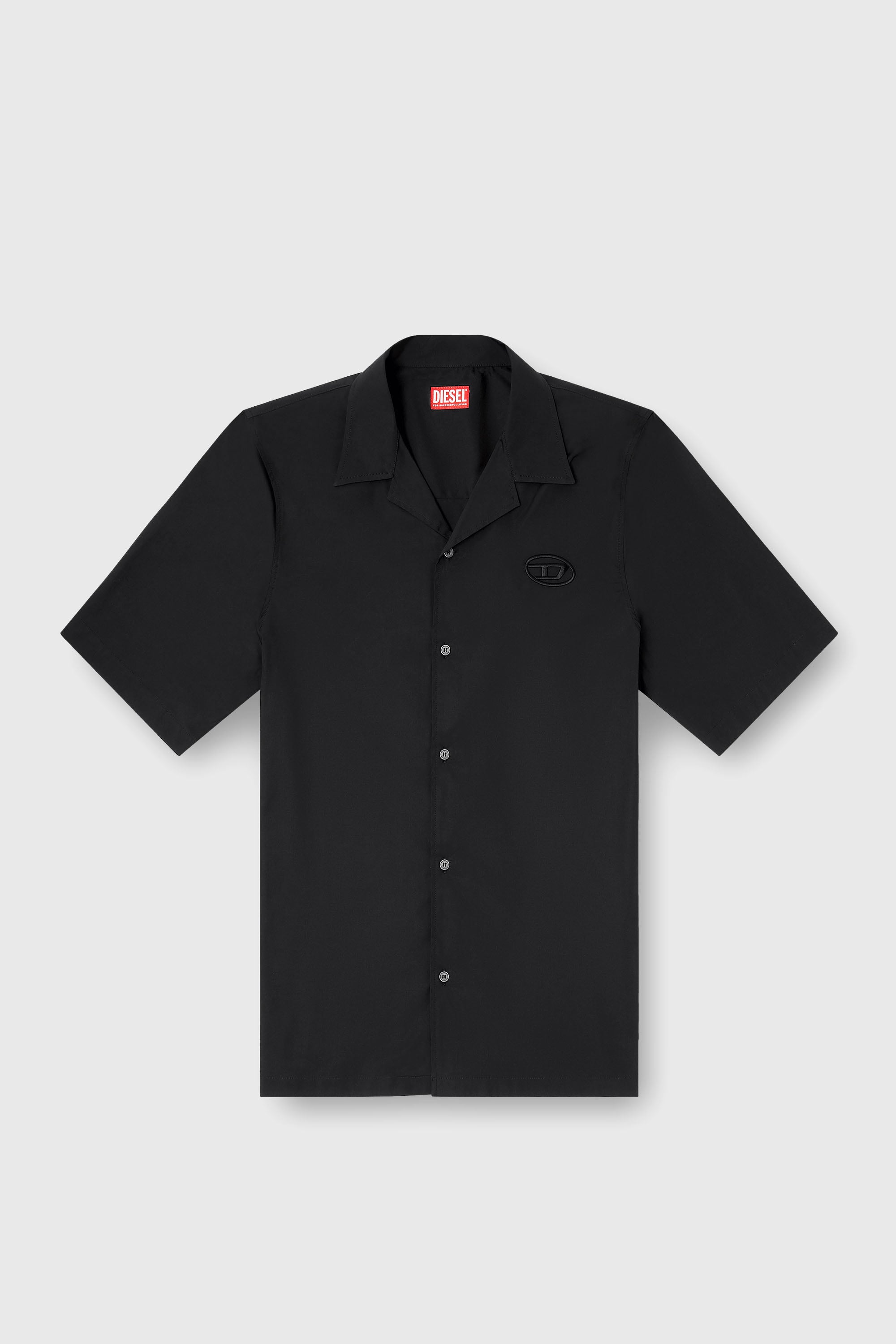 Diesel - S-MAC-GSBH, Chemise en popeline stretch avec broderie Oval D Homme in Noir - 2