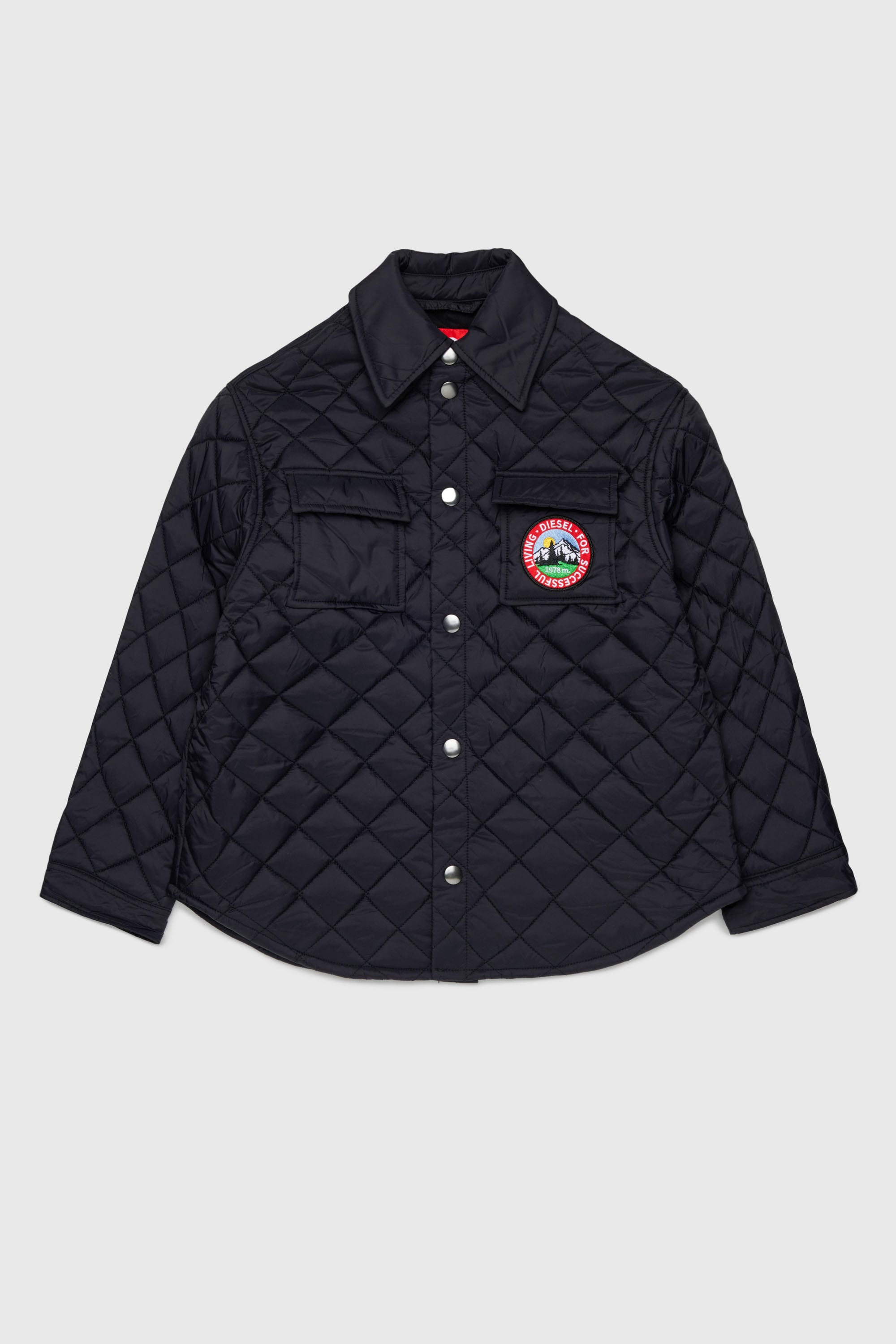 Diesel - JMONTY, Veste-chemise en nylon matelass&eacute; Mixte in Noir - 1