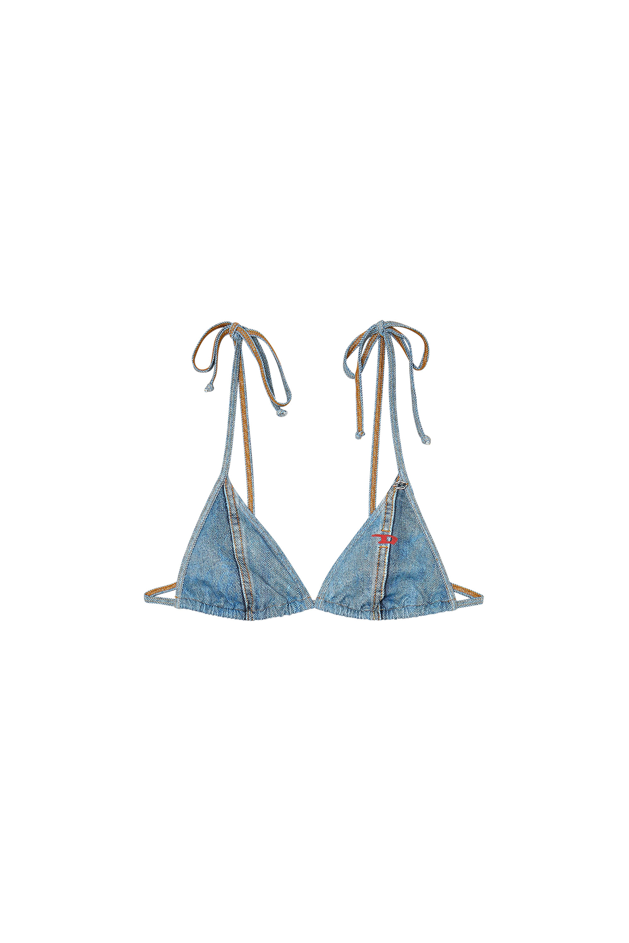 Diesel - TATIANA-DNM, Haut de bikini triangle avec effet trompe-l'&oelig;il denim Femme in ToBeDefined - 3