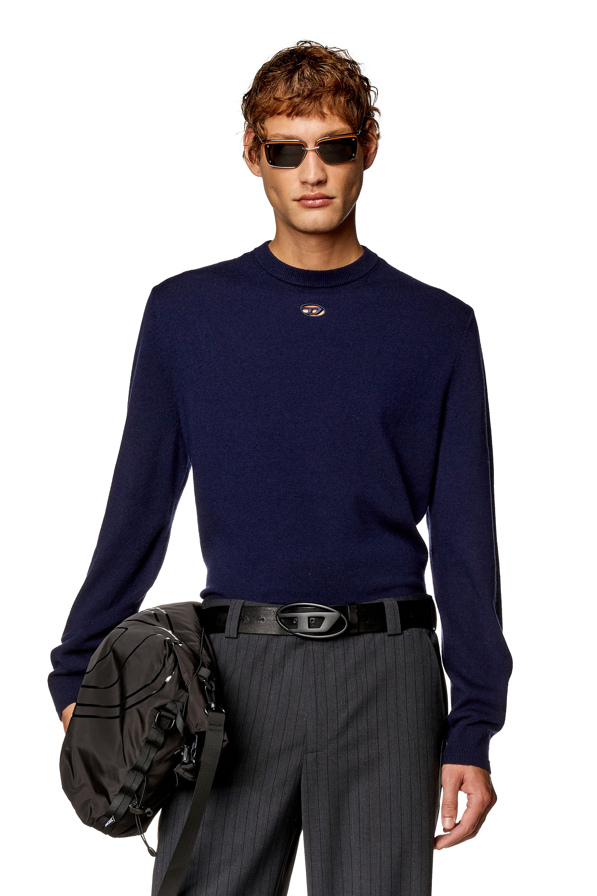 Diesel - K-VIERI, Homme Pull en laine et cachemire in Bleu - Image 1