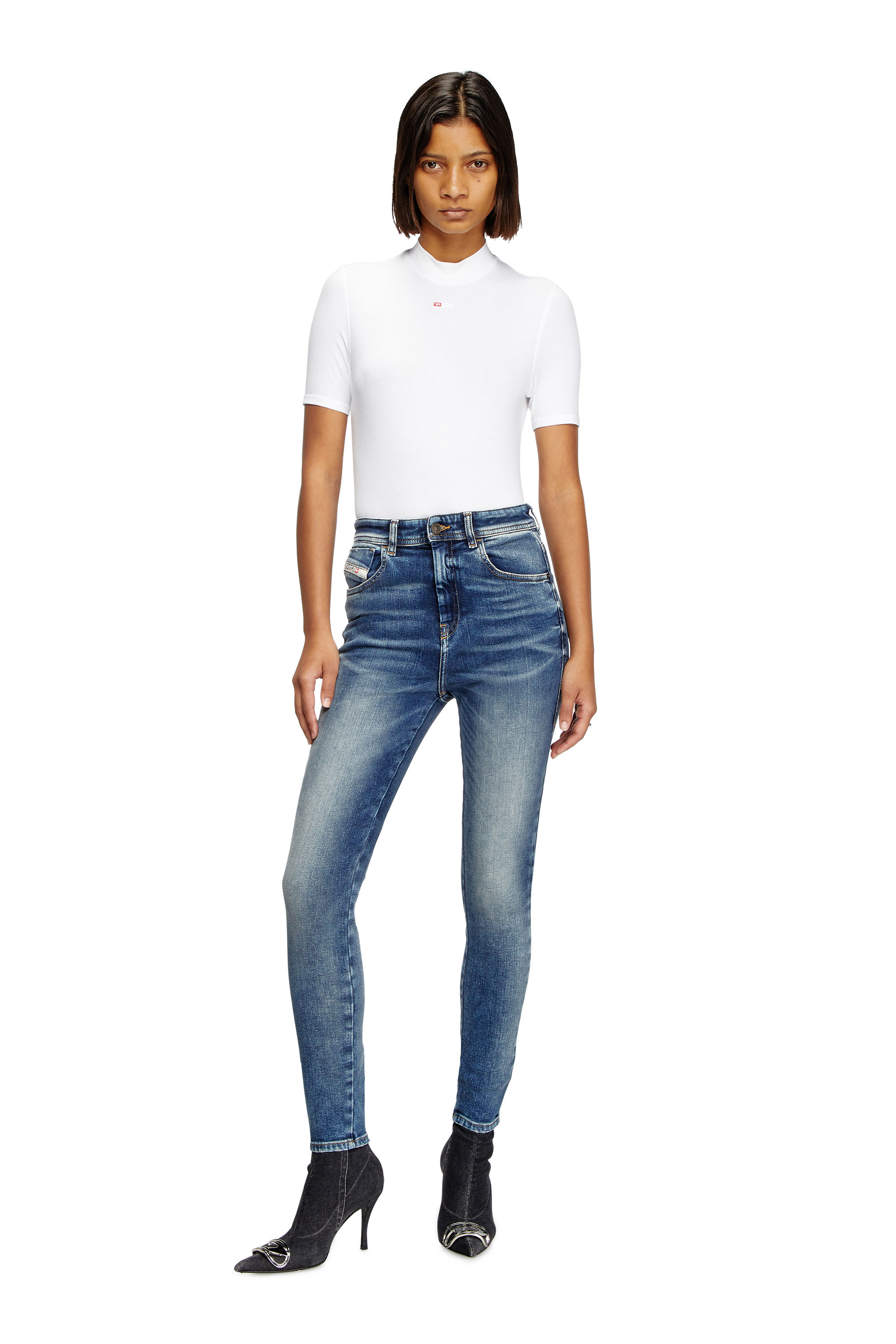 Diesel - Skinny Jeans 1984 Slandy-High 007Y9 Femme, Bleu moyen - Image 1