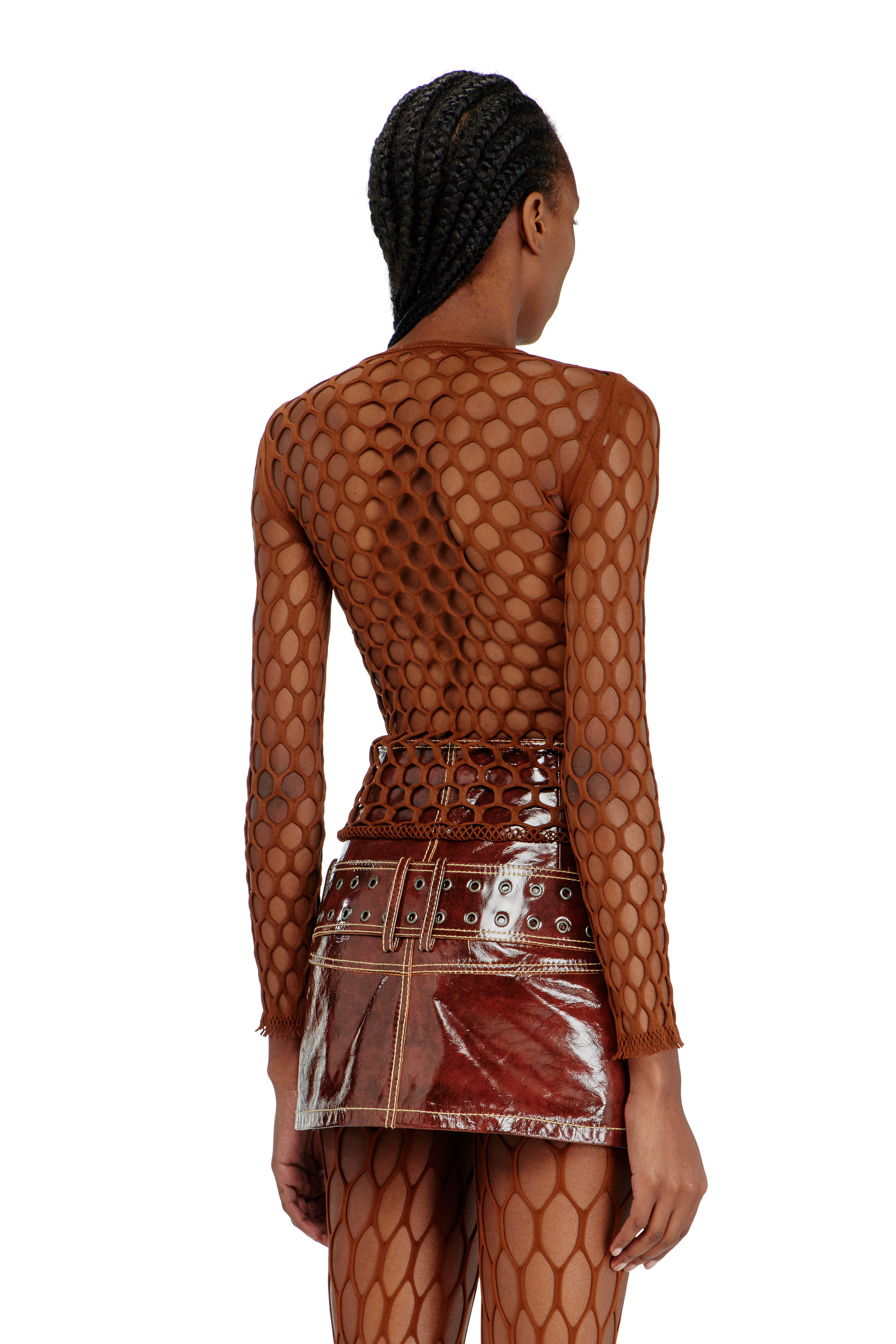 Diesel - M-ZANDA, Top en maille stretch Femme in Marron - 4