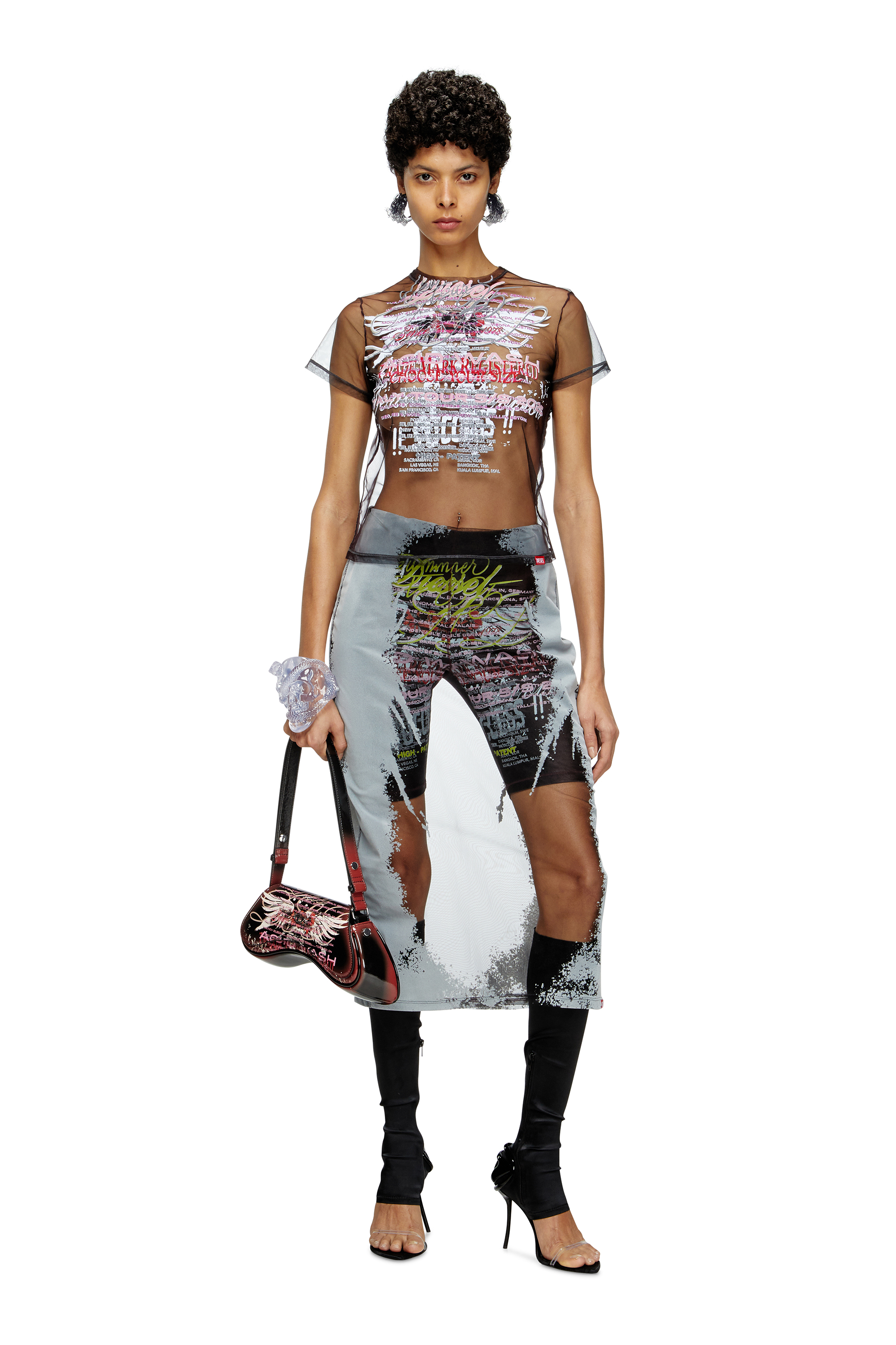 Diesel - PLAY CROSSBODY, Play-Sac à bandoulière en PU glossy imprimé Femme in Polychrome - 6