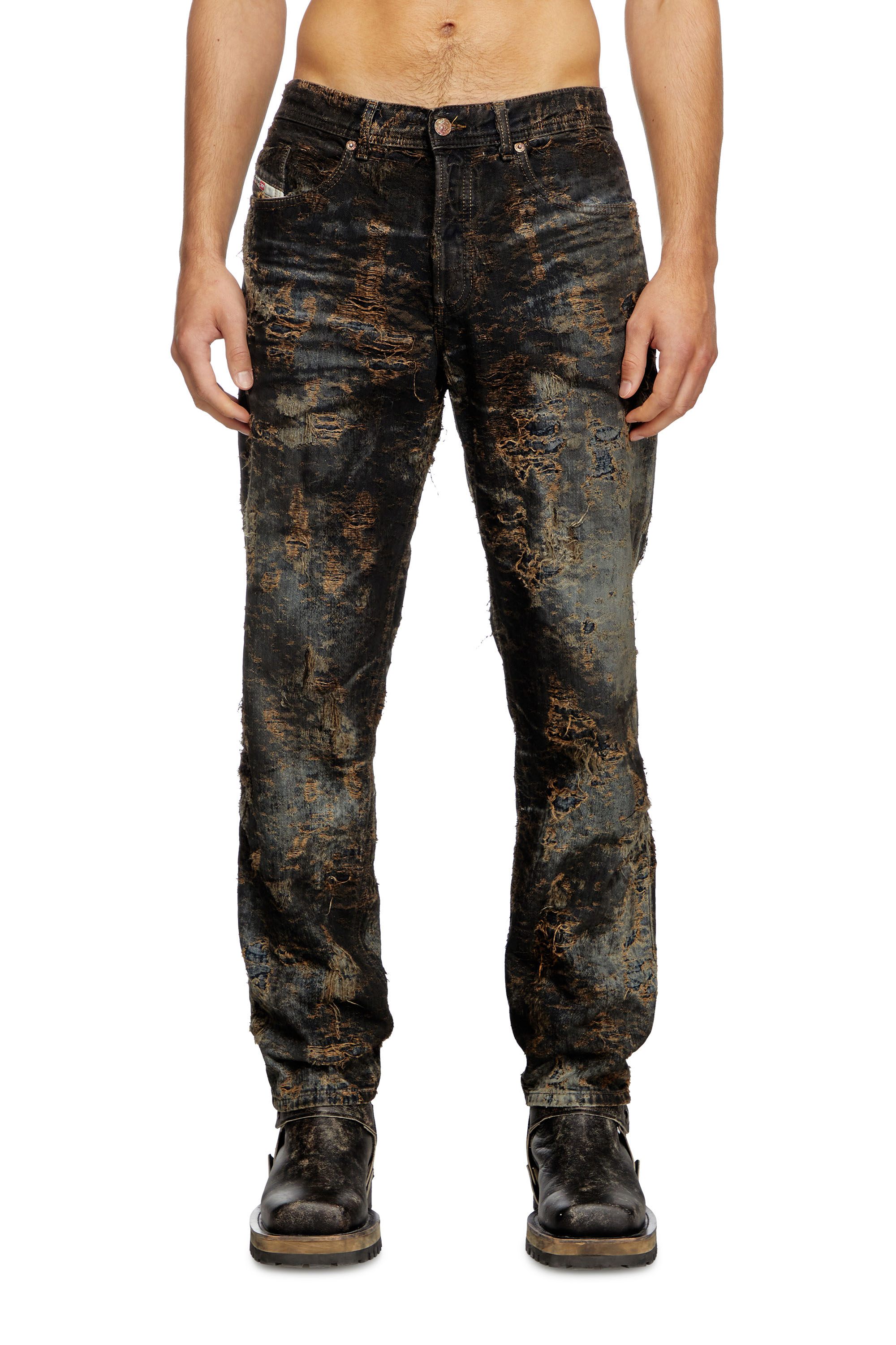 Diesel - Tapered Jeans 2023 D-Finitive 0ABCW Homme, Noir/Gris foncé - Image 2