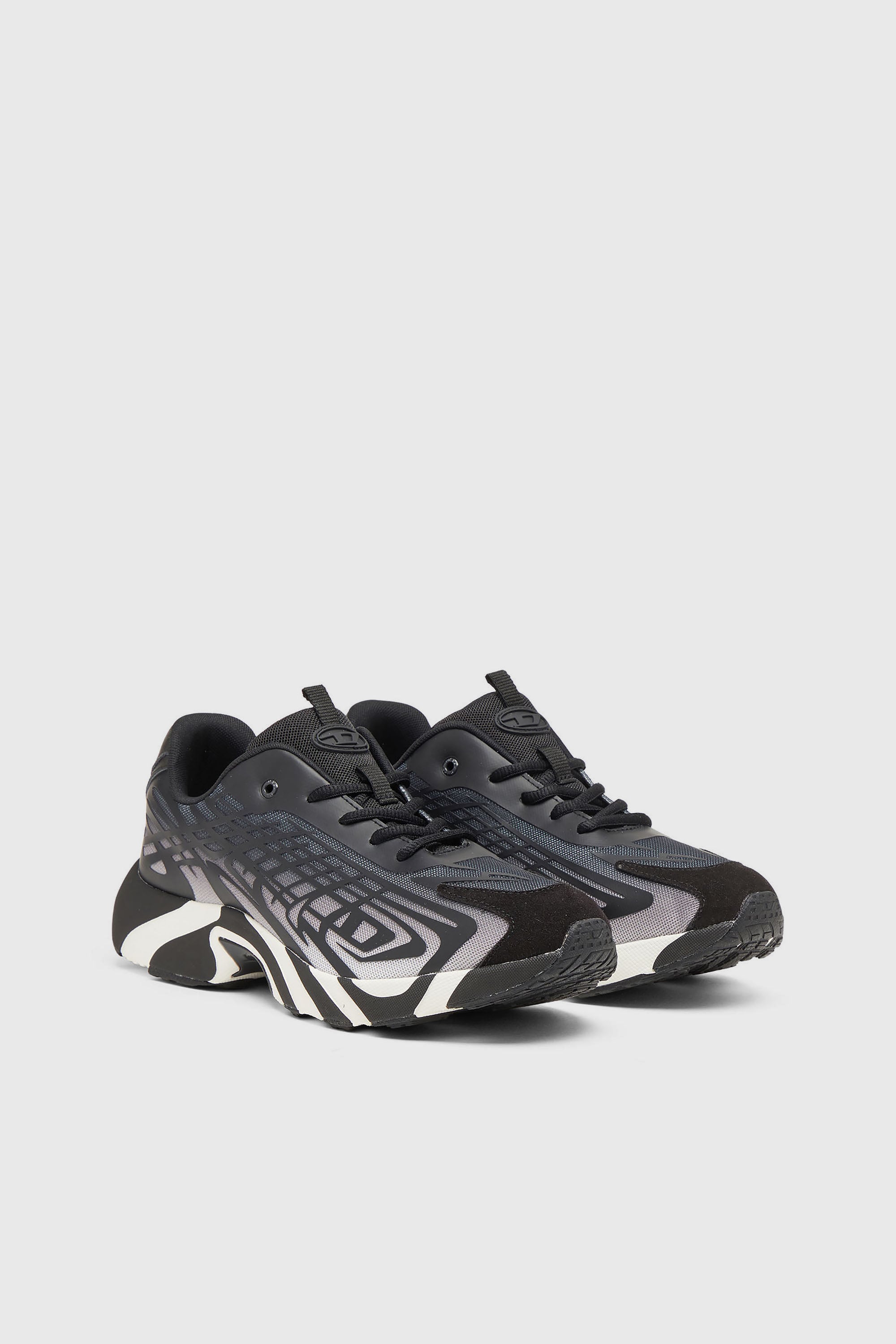 Diesel - S-D-VIT'S 500 LOW, D-Vit-Sneakers en mesh d&eacute;grad&eacute; ray&eacute; Homme in Noir - 2