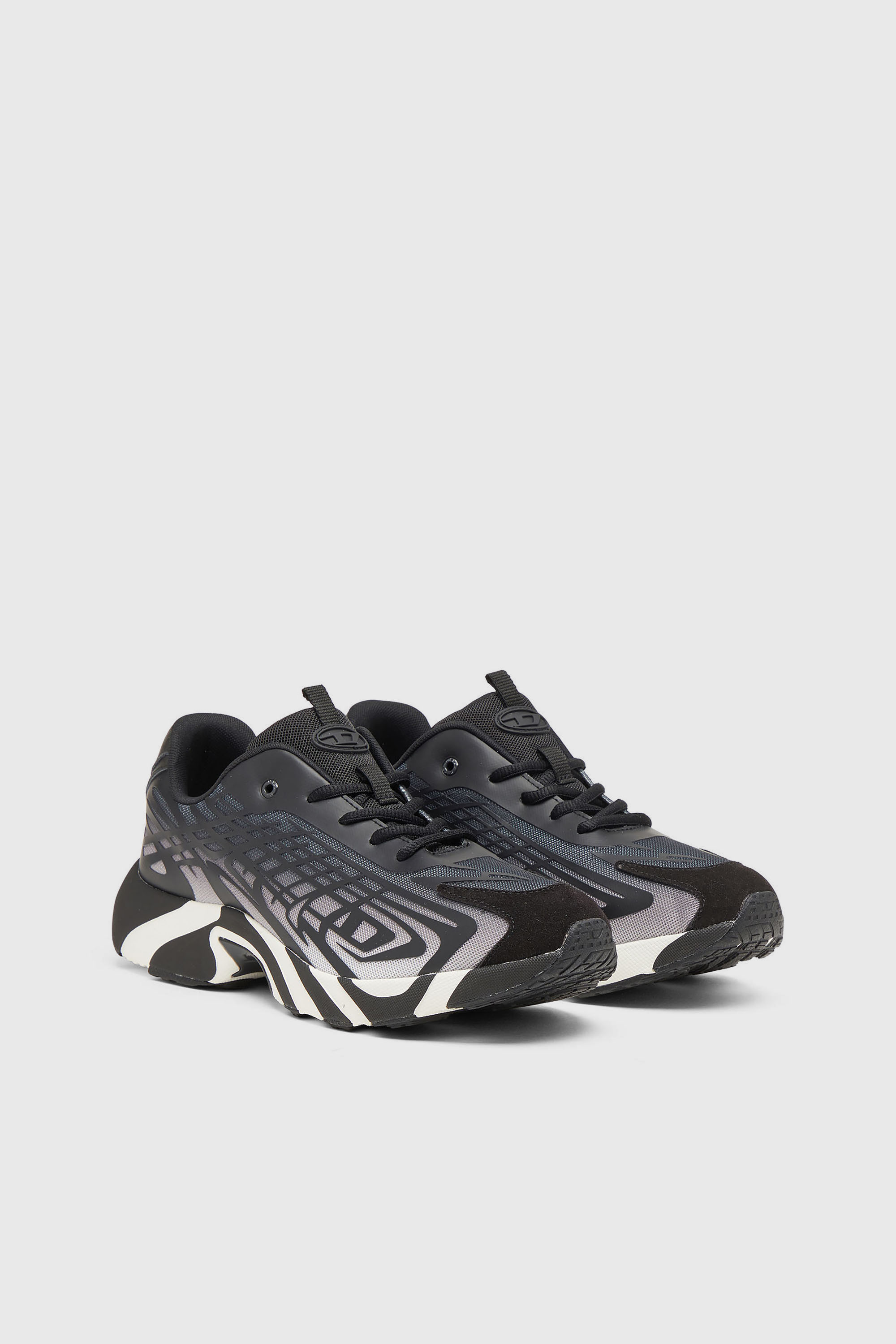 Diesel - S-D-VIT'S 500 LOW, D-Vit-Sneakers en mesh d&eacute;grad&eacute; ray&eacute; Homme in Noir - 2
