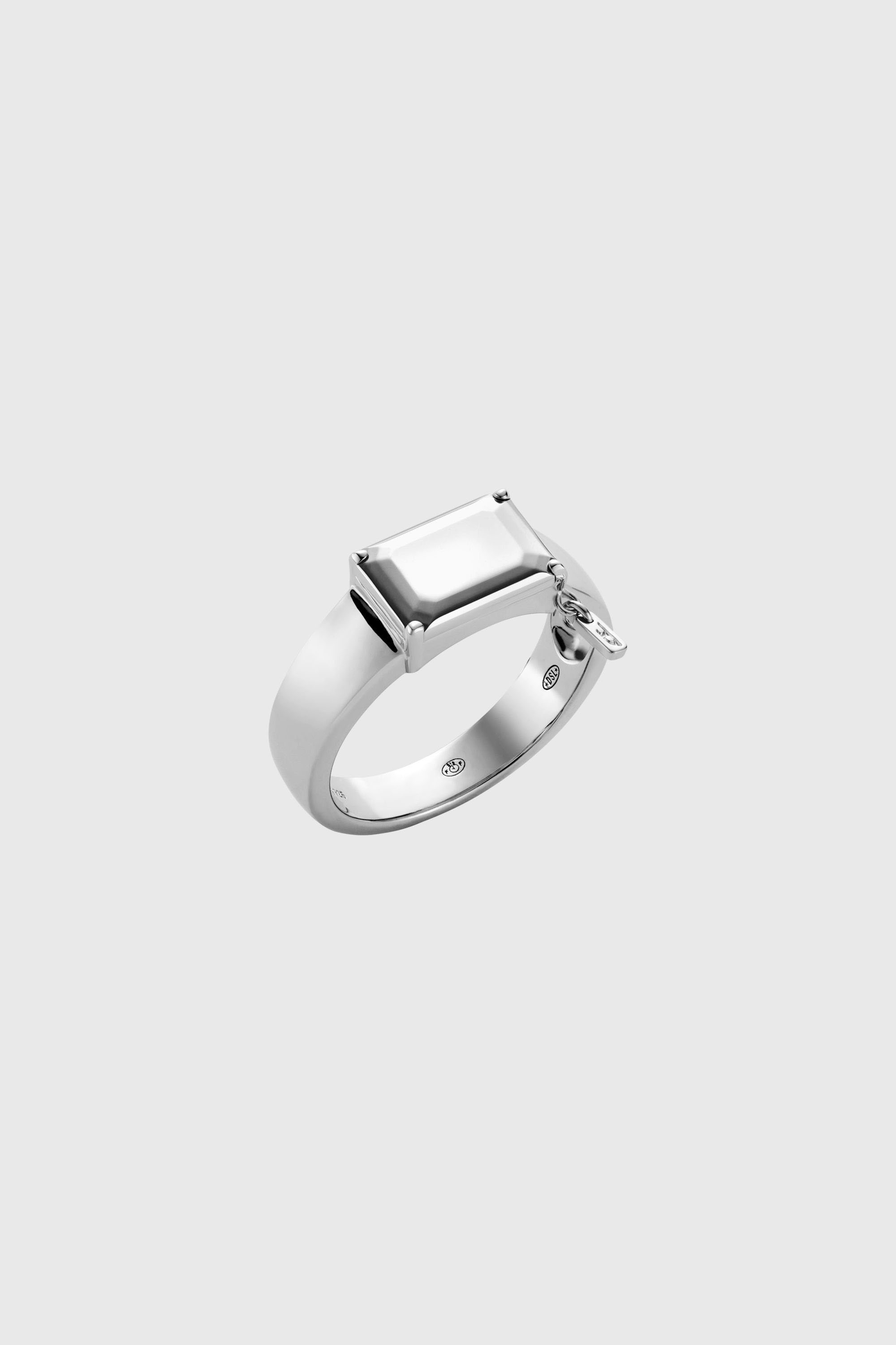 Diesel - DL1365040 STERLING SILVER JEWEL, Bague en argent sterling avec centre focal Mixte in Gris argent&eacute; - 1