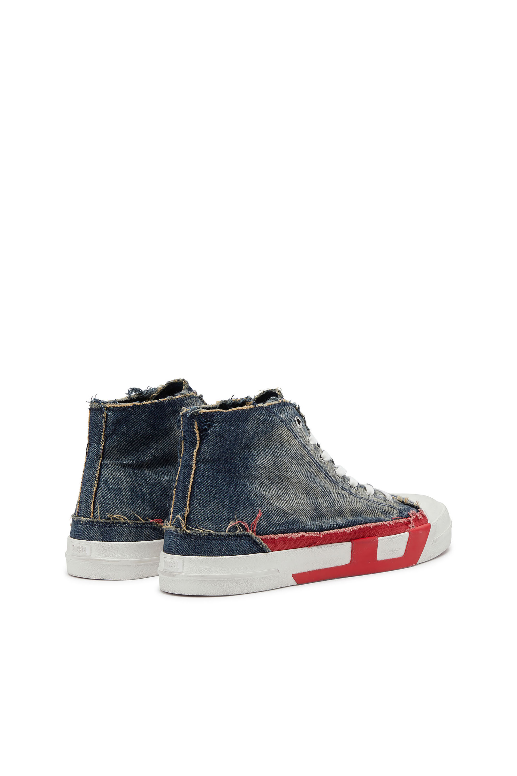 Diesel - S-D-VERSE MID II, D-Verse-Baskets montantes en denim avec logo D Homme in Bleu - 4