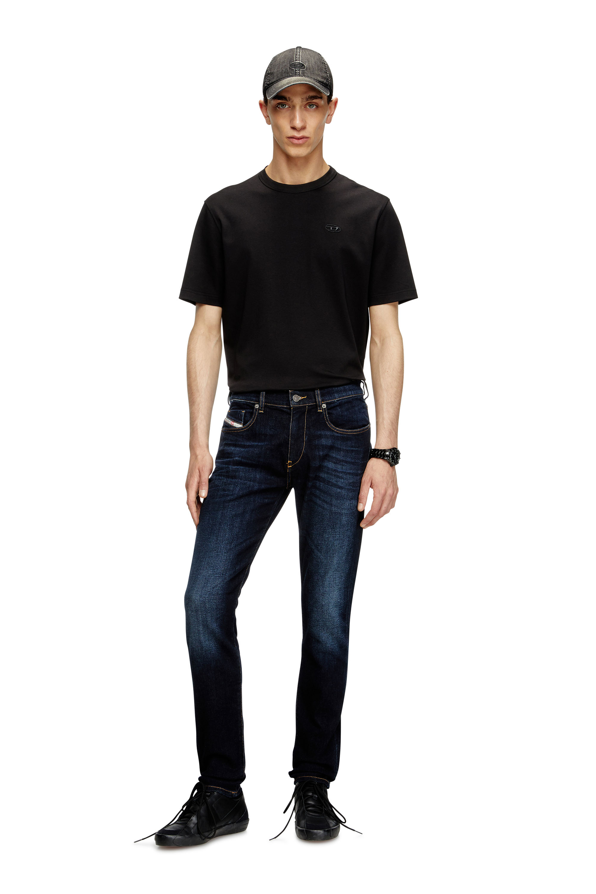 Diesel - Slim Jeans 2019 D-Strukt 009ZS Homme, Bleu Foncé - Image 2