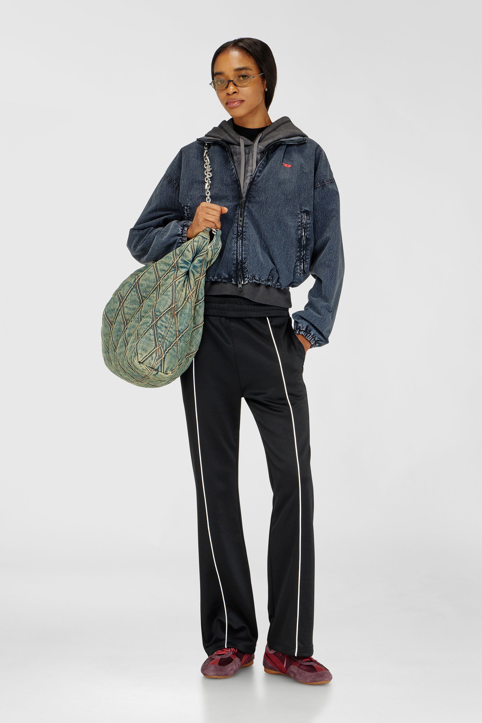 Diesel - P-LOCKINGIN-OD, Pantalon de surv&ecirc;tement avec passepoil contrastant Femme in Polychrome - 1