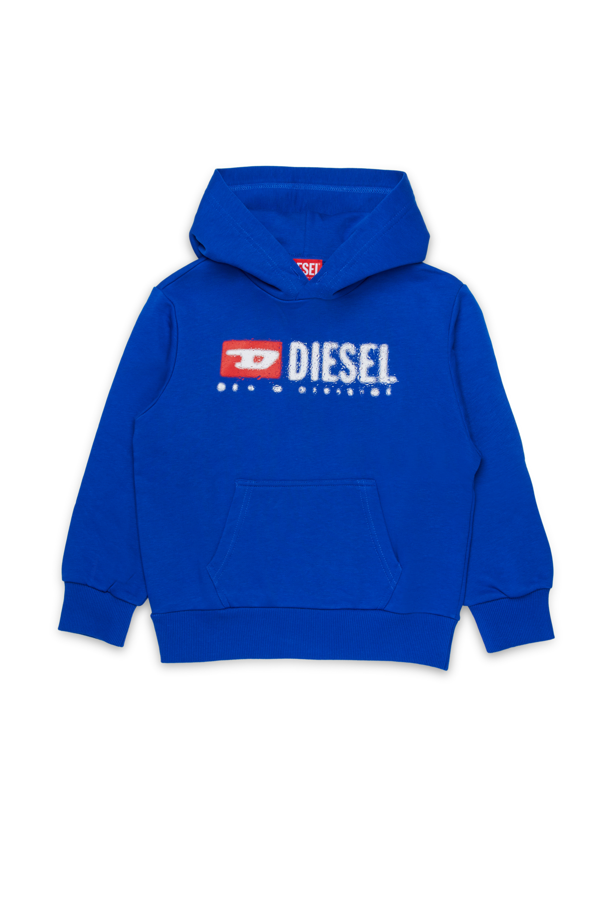 Diesel - SDROPSHOOD OVER, Sweat en coton avec logo imprimé Homme in Bleu - 1