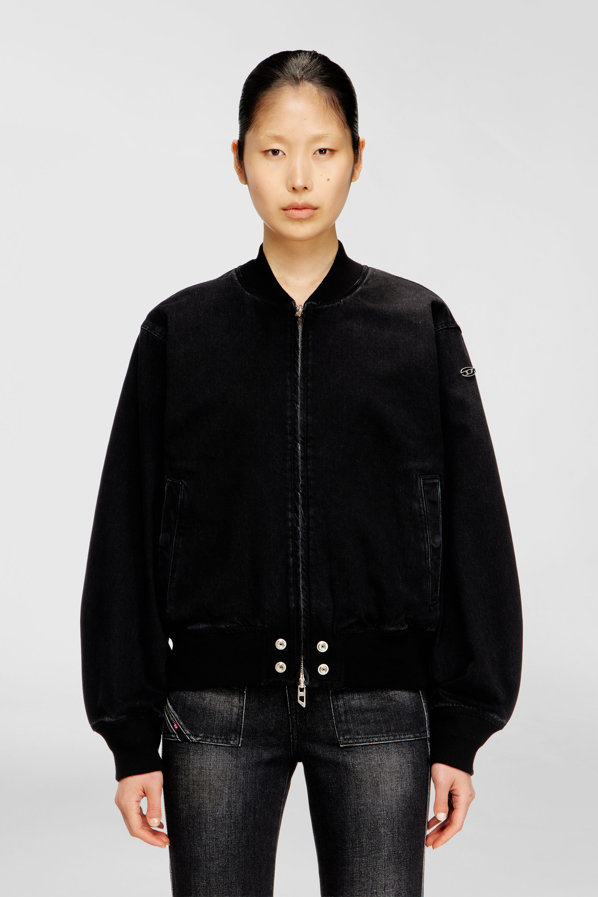 Diesel - D-GUZ, Blouson aviateur en denim Mixte in Noir - 6