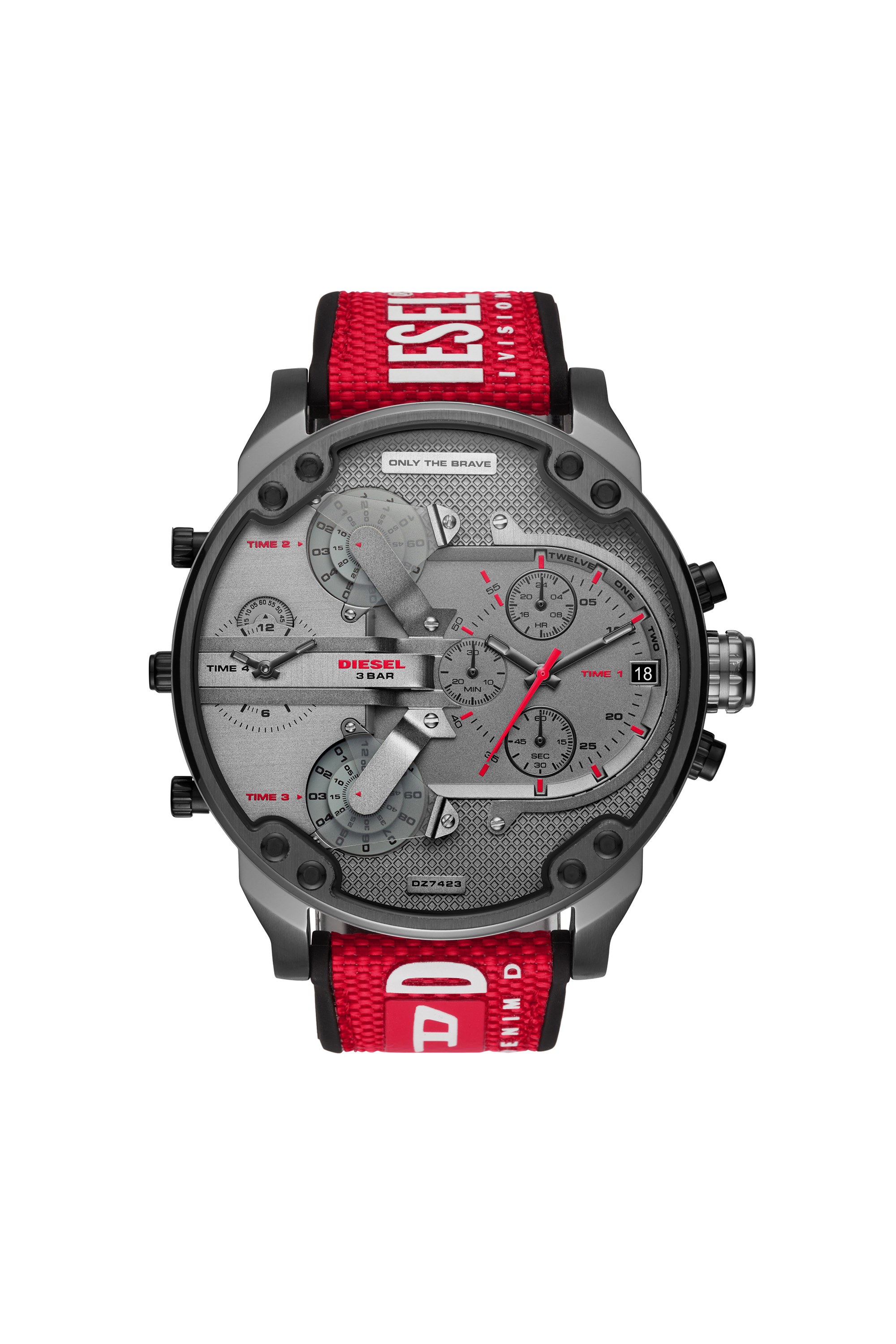Diesel - DZ7423, Mr. Daddy 2.0 montre chronographe en nylon rouge Homme in Rouge - 1