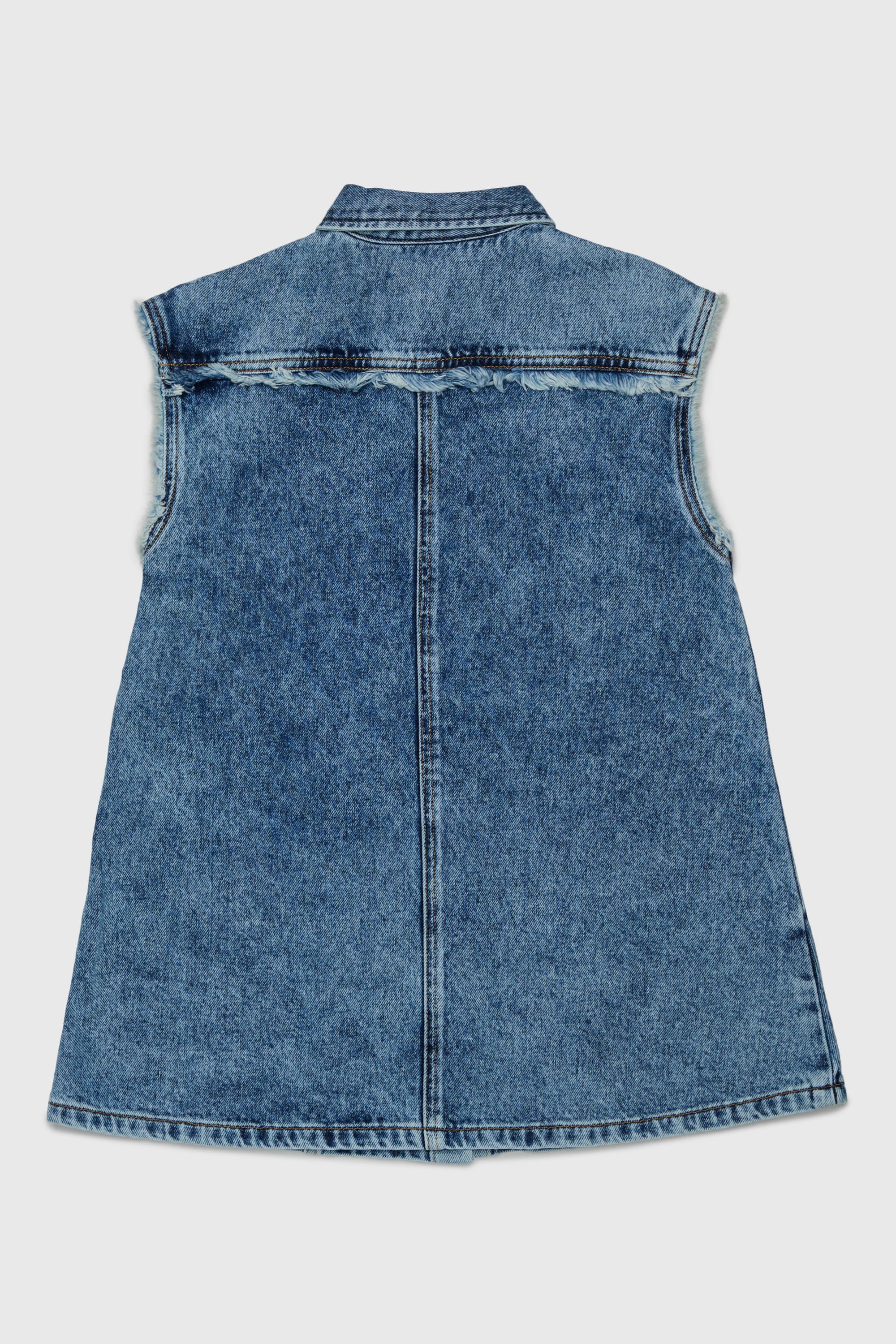 Diesel - DELKA, Robe-chemise sans manches en denim effet marbre Femme in Bleu - 2