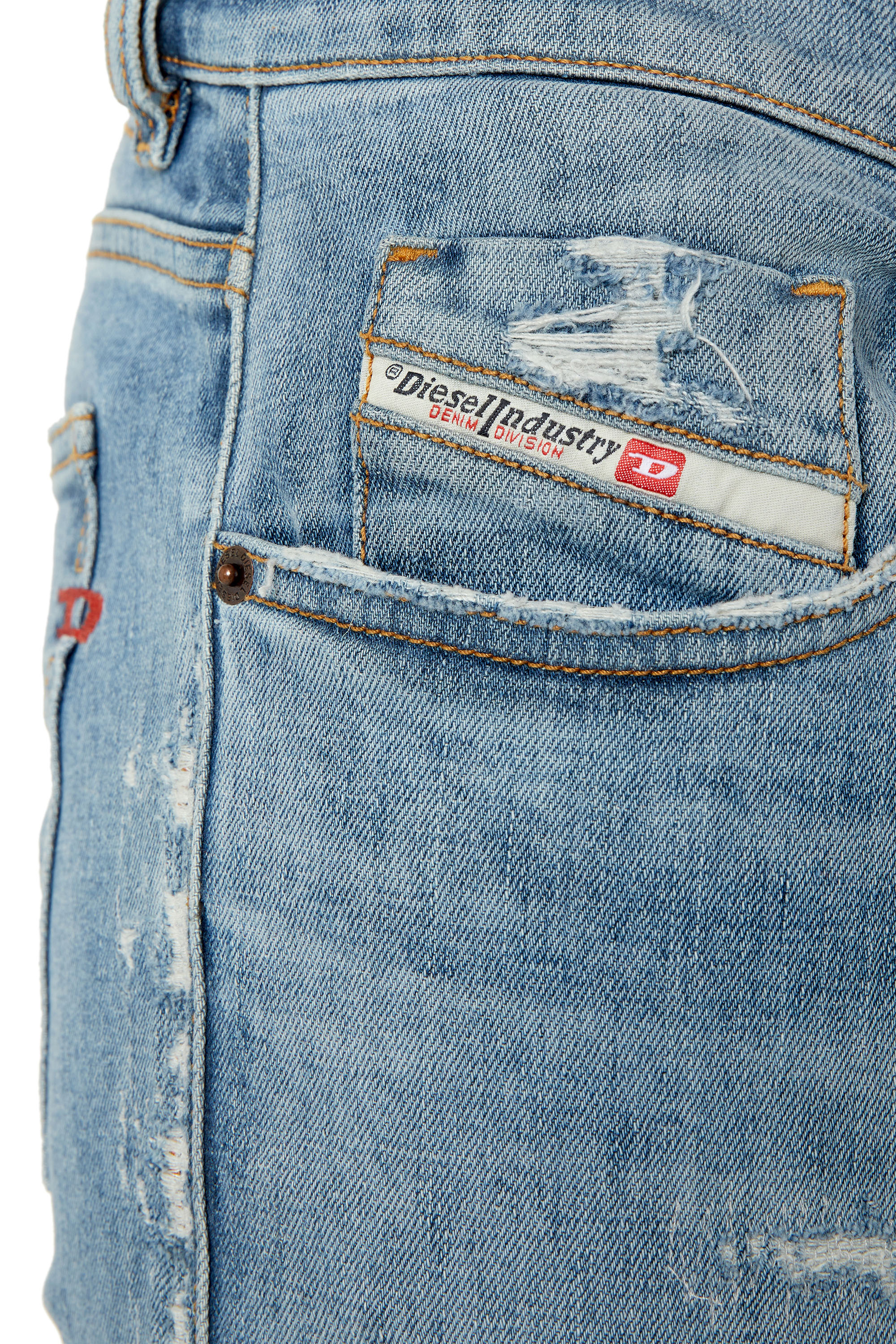 Diesel - 2019 D-Strukt 09E73 Slim Jeans, Bleu Clair - Image 4