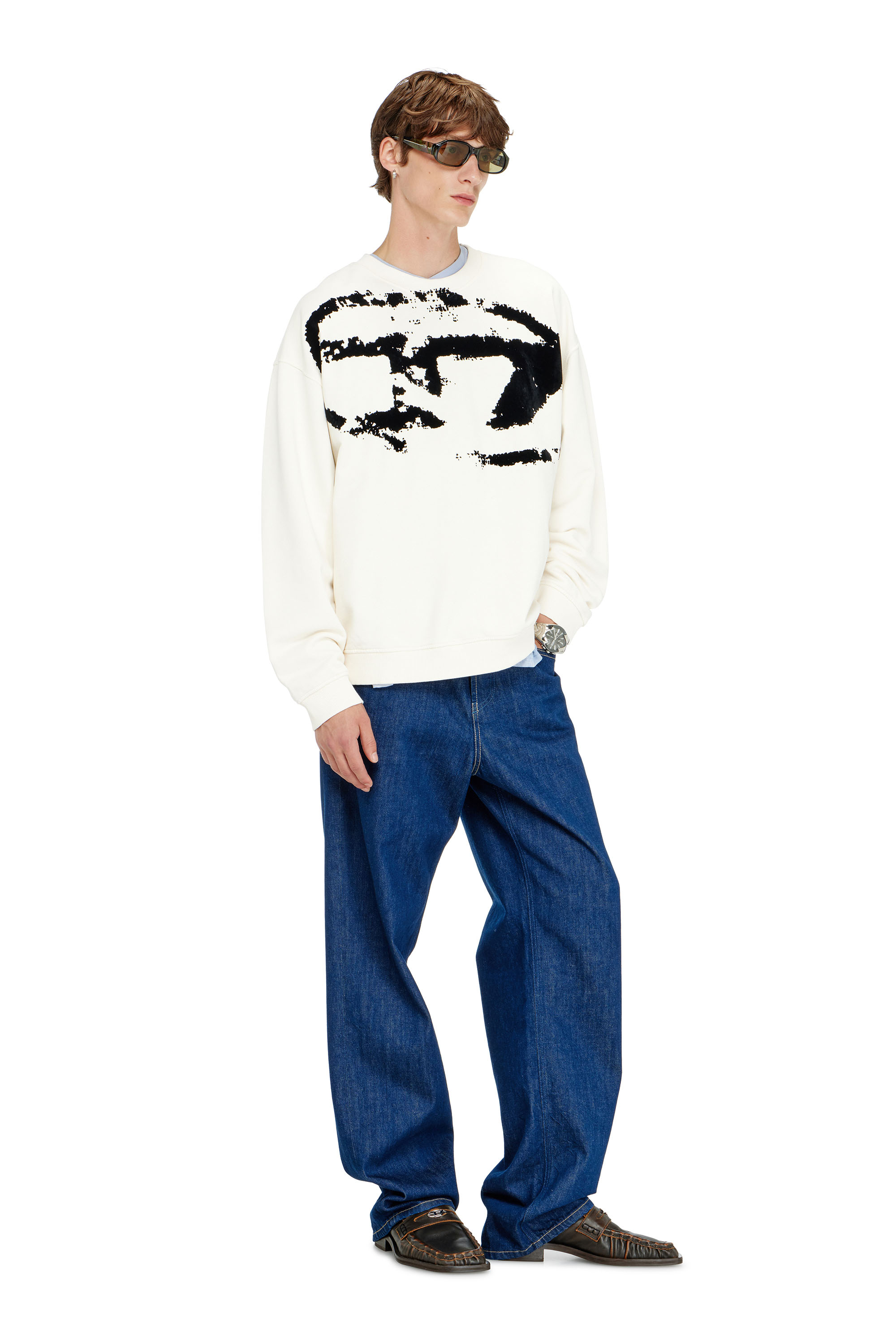 Diesel - S-BOXT-N5, Sweat-shirt en coton avec D ovale floqu&eacute; Homme in Polychrome - 2