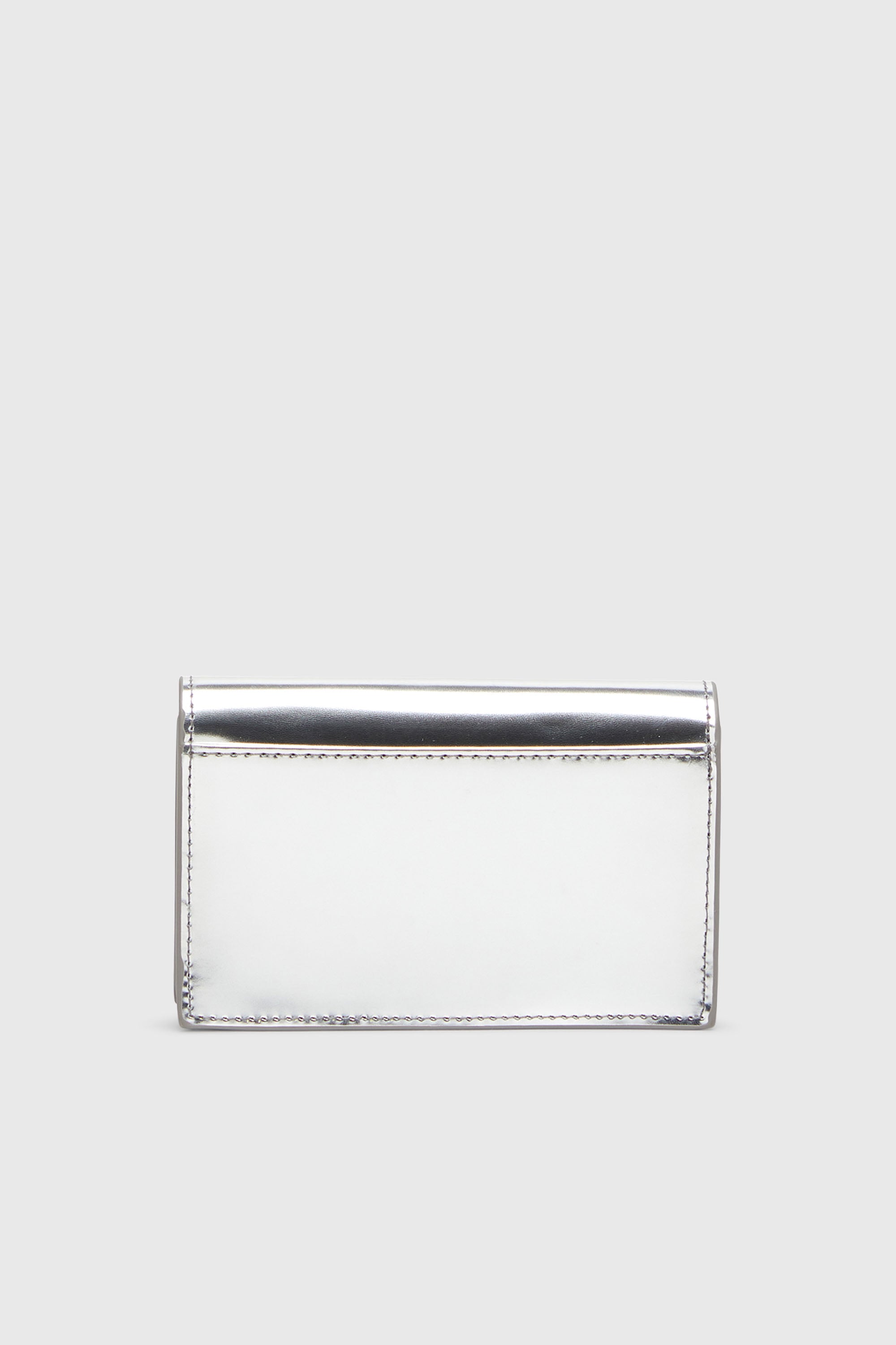Diesel - 1DR CARD HOLDER IV, Porte-cartes en cuir m&eacute;tallis&eacute; Femme in Gris argent&eacute; - 2
