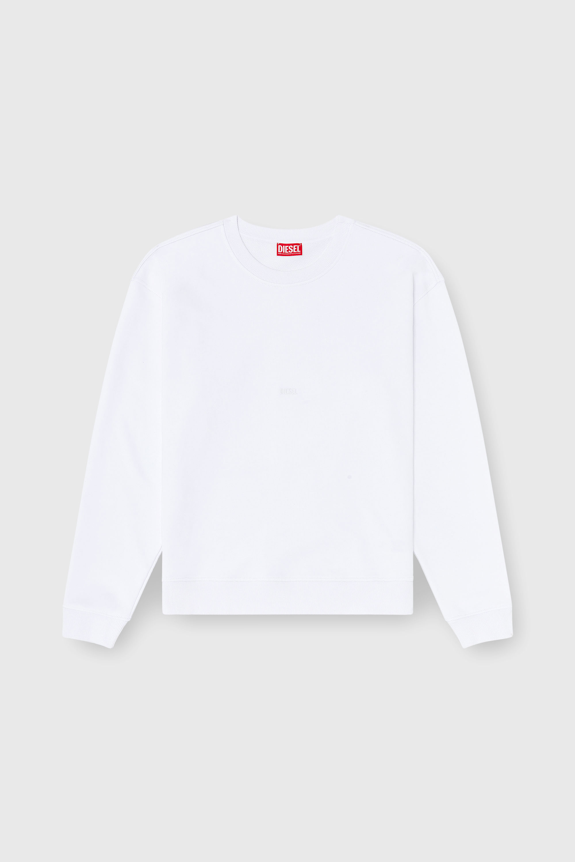 Diesel - S-NORM-AA5, Sweat-shirt en coton avec micro broderie logo Homme in Blanc - 2