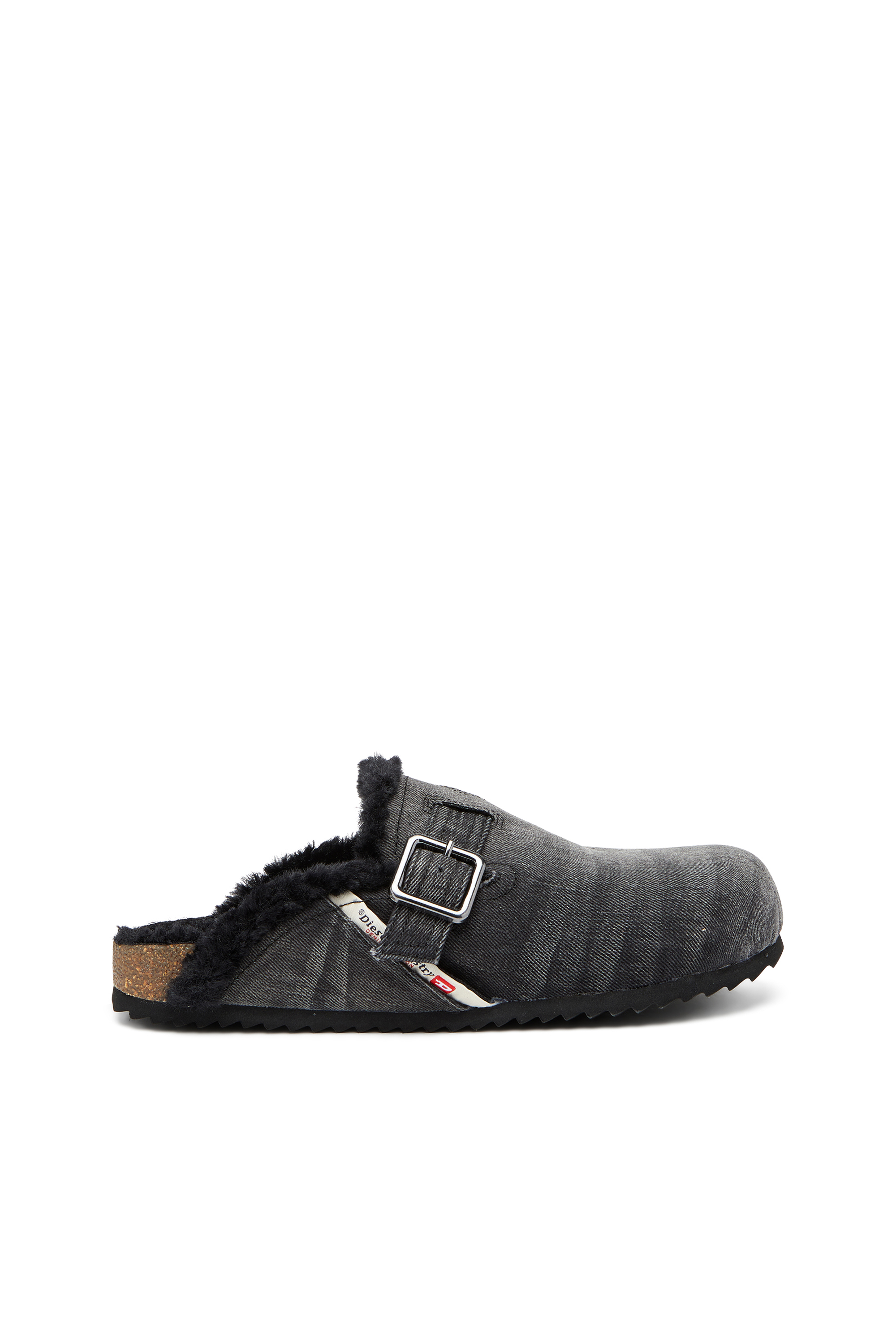 Diesel - D-WOODSTOCK X, D-Woodstock-Mules en denim avec doublure duveteuse Homme in Noir - 1