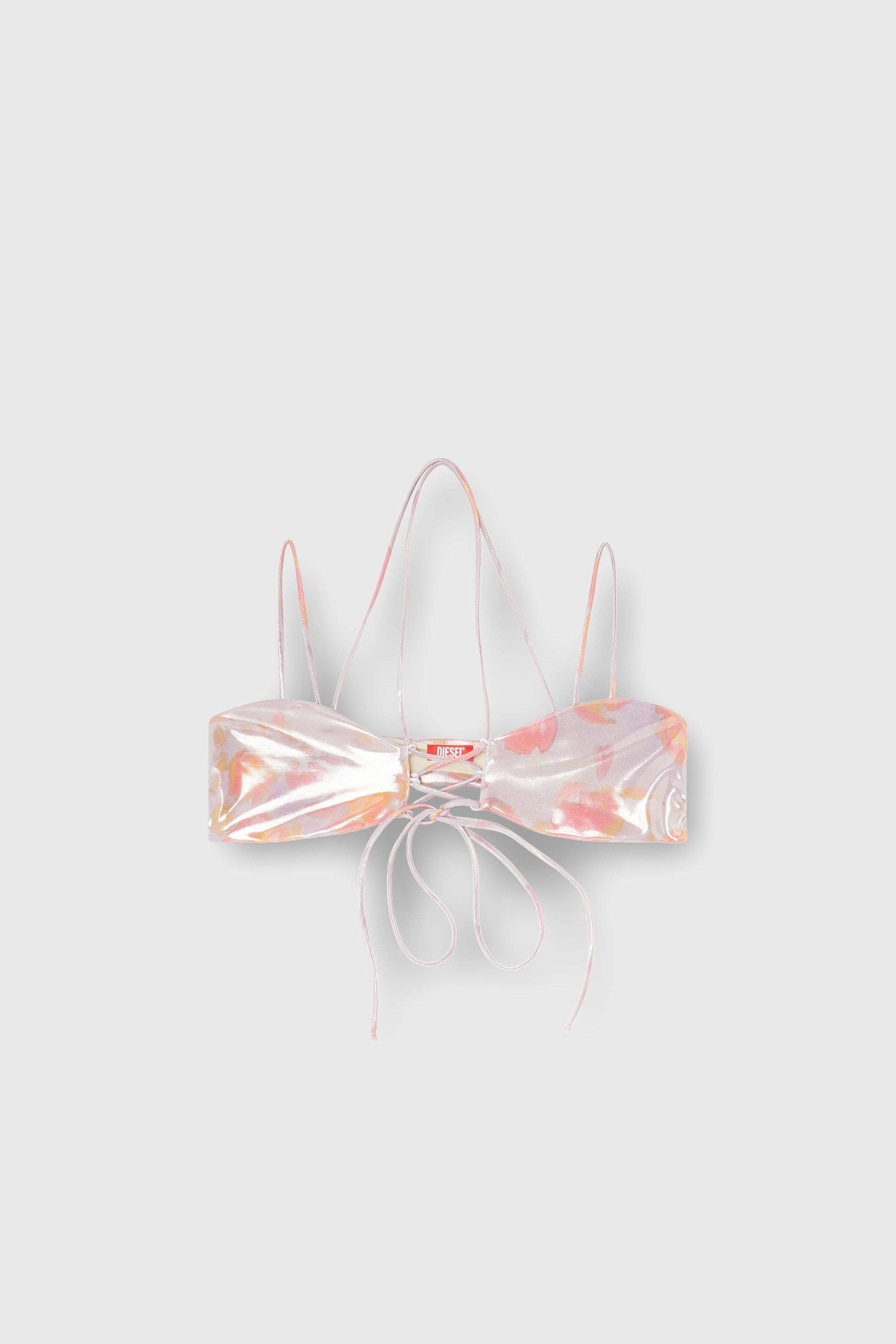 Diesel - NADINE-UTLT, Haut de bikini &agrave; bretelles m&eacute;talliques &agrave; motif fleuri Femme in Violet - 2
