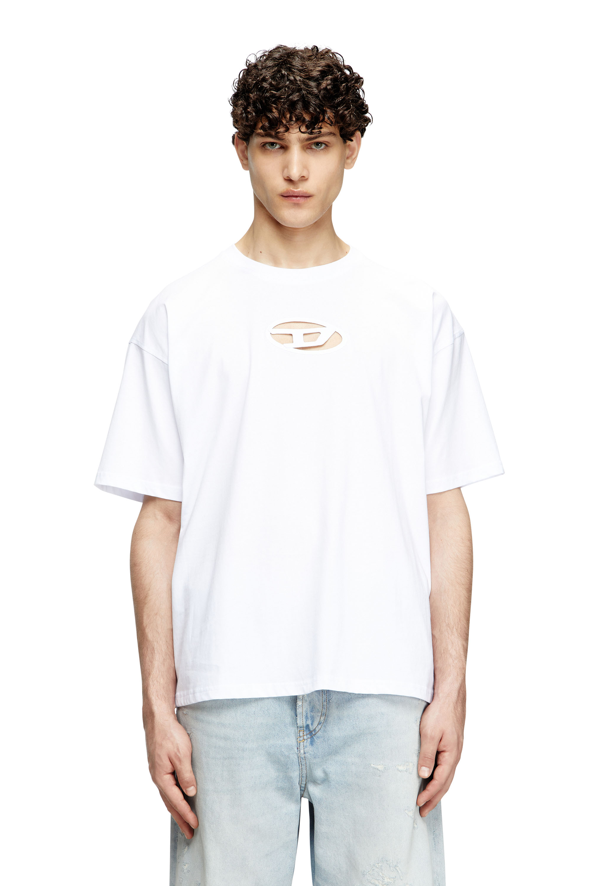 Diesel - T-BOXT-OD, T-shirt avec Oval D brodé Mixte in Blanc - 3