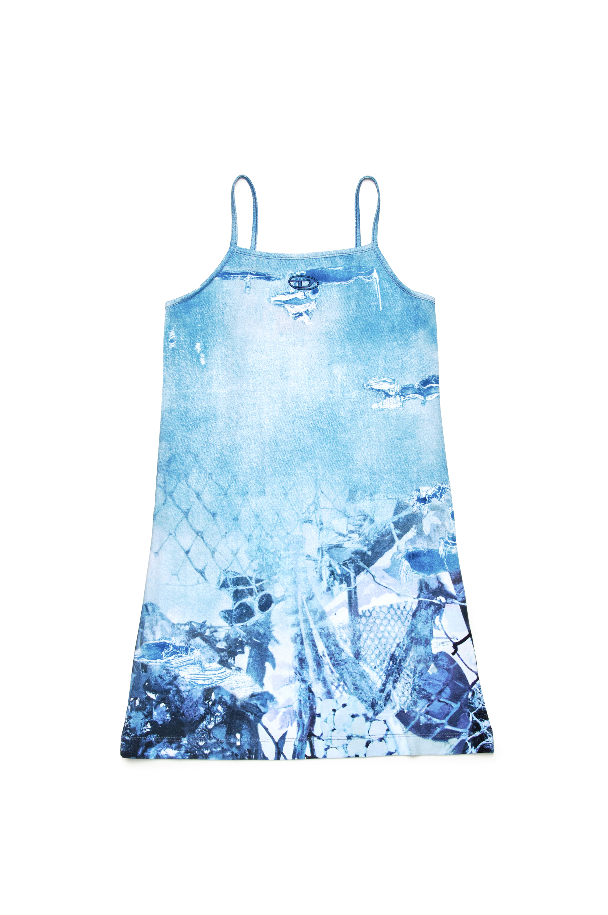 Diesel - DHOPPYN, Robe courte avec imprim&eacute; Camouflower Femme in Bleu - 1