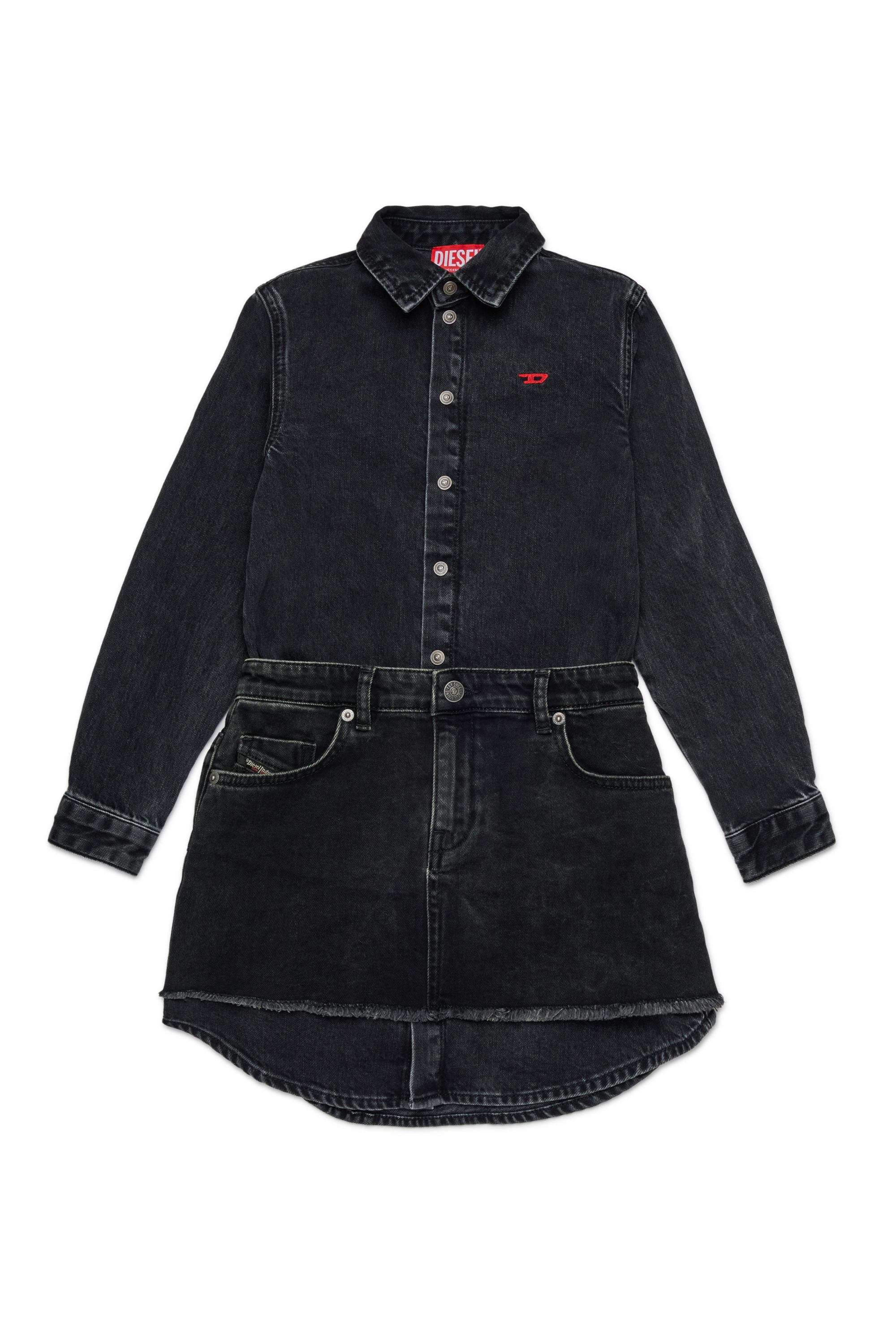 Diesel - DESSY, Robe en denim avec poches Femme in Noir - 1