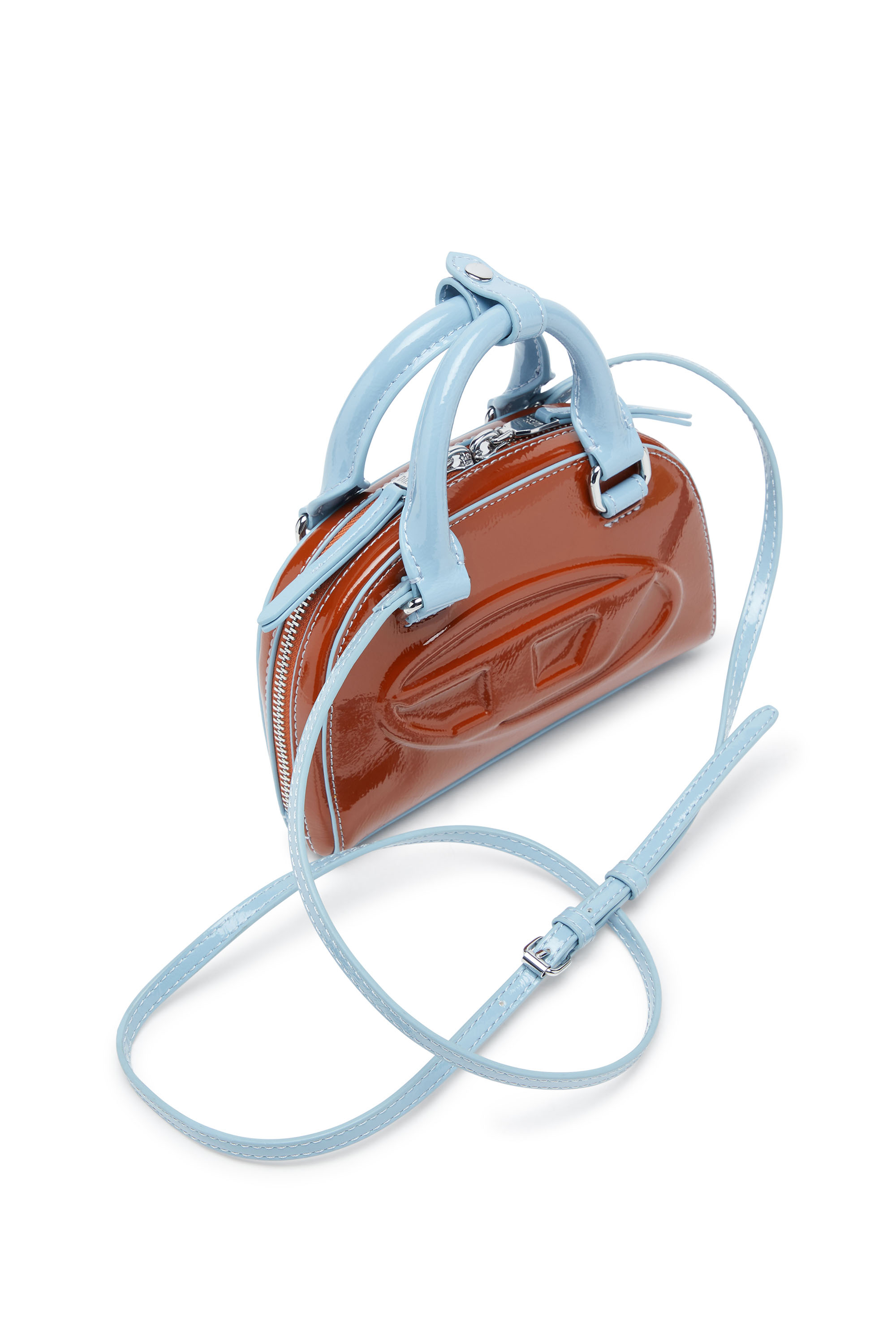 Diesel - 1DR DOME CROSSBODY XS, 1DR Dome-Sac bandoulière mini avec effet naplak Femme in Marron - 5