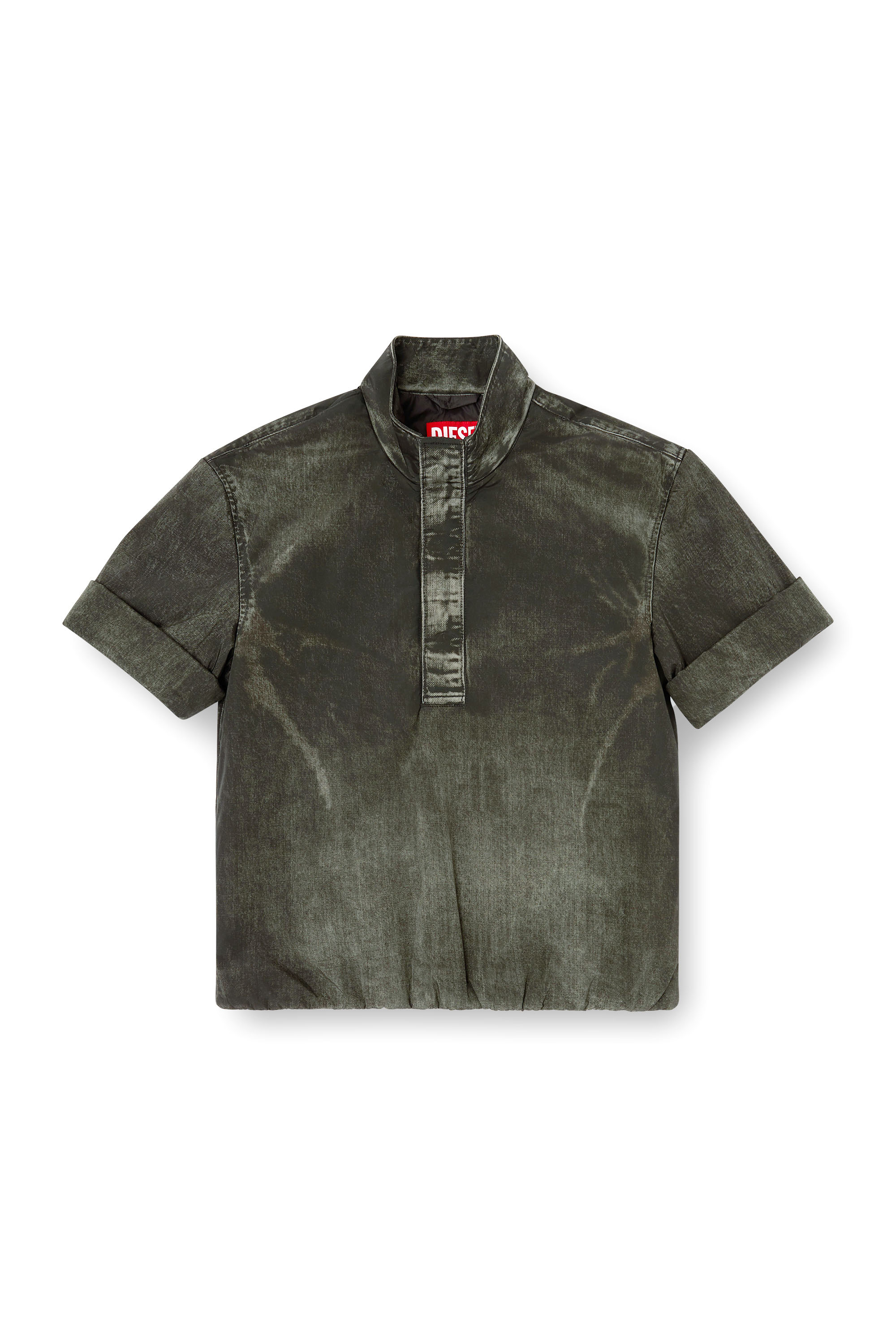 Diesel - J-VALOIS, Veste à manches courtes en nylon effet denim Homme in Noir - 3