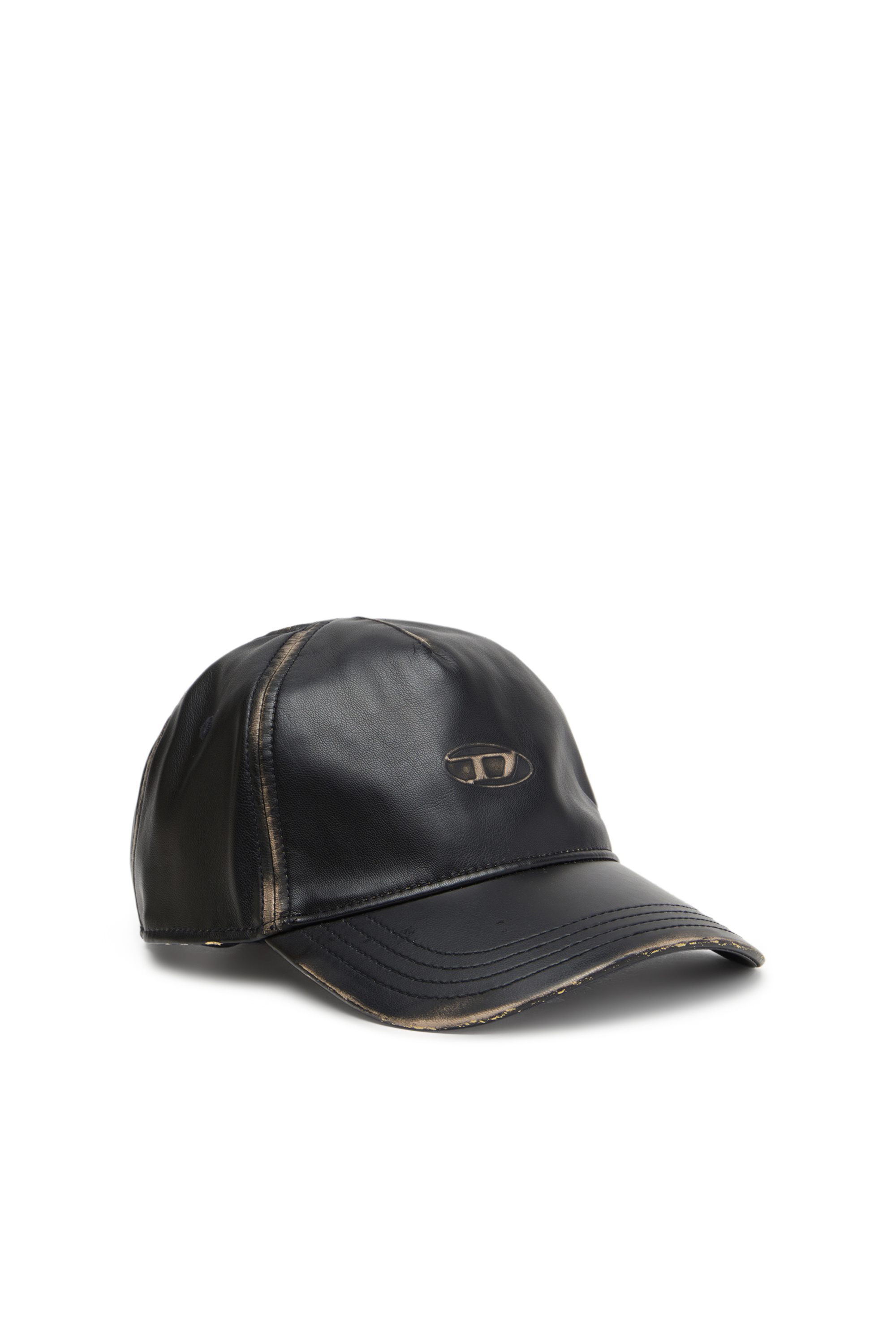 Diesel - C-HEATHER, Casquette de baseball en simili cuir Homme in Noir - 1