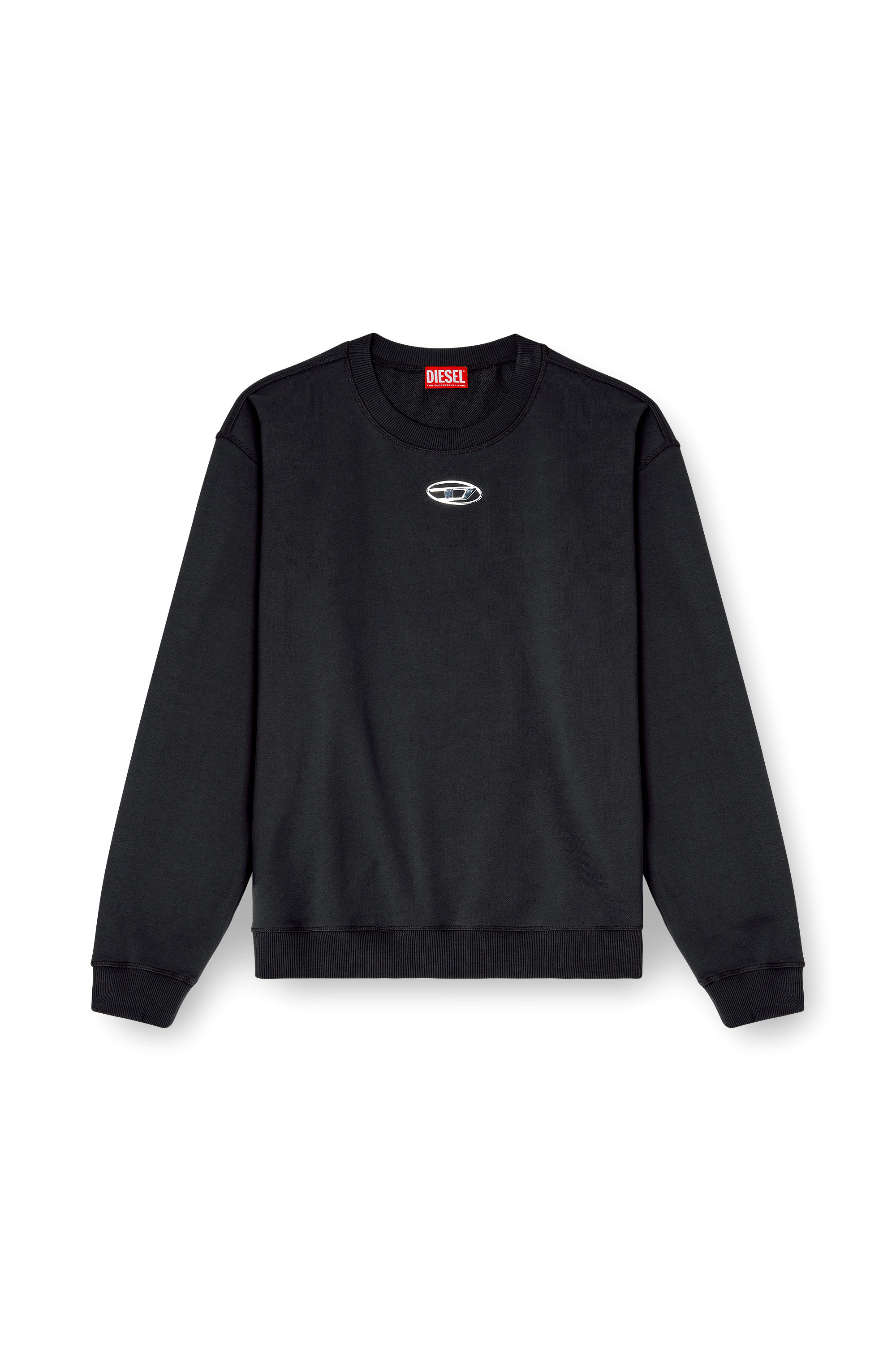 Diesel - S-NORM-IOD, Sweat r&eacute;gulier avec Oval D m&eacute;tallique Homme in Noir - 2