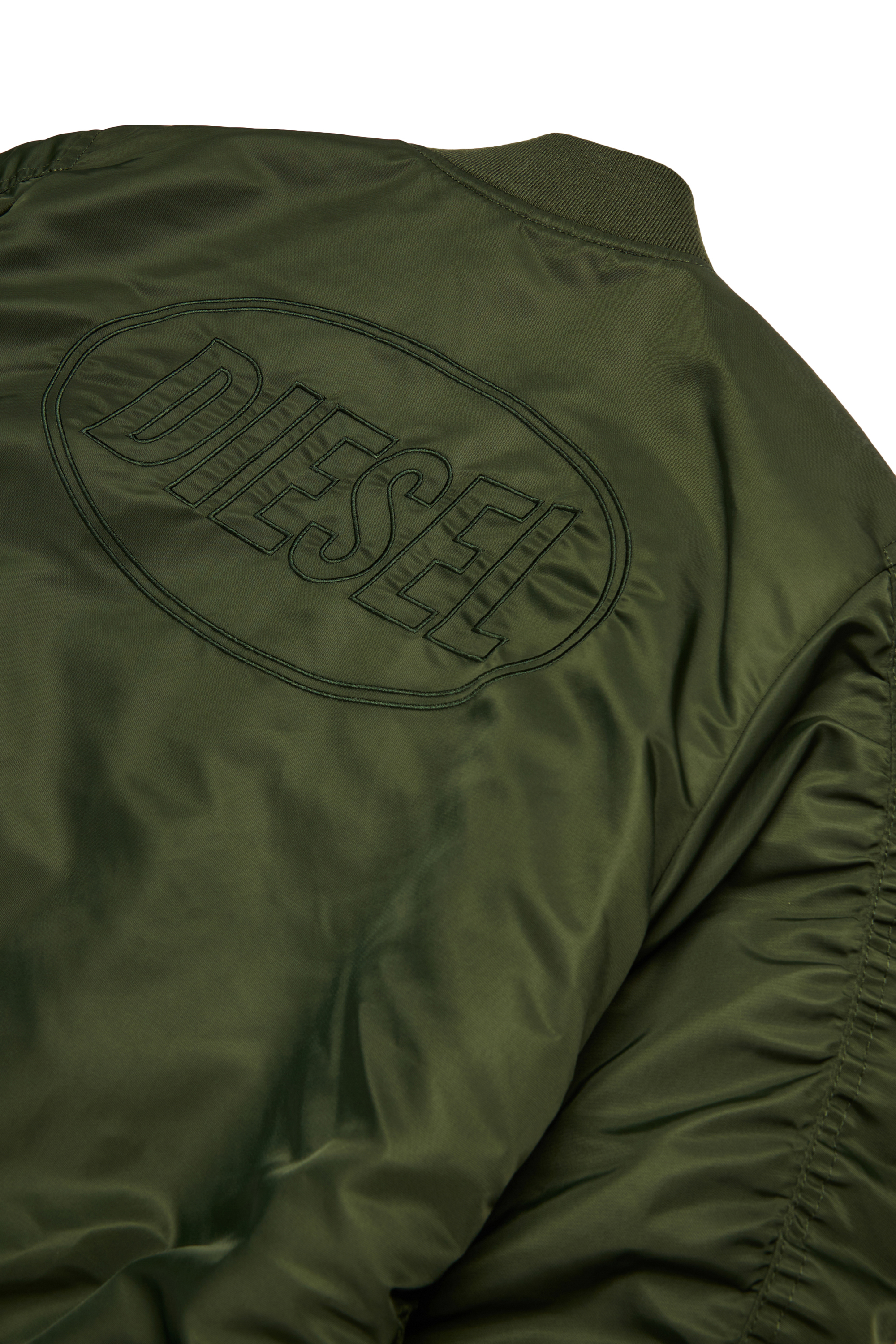 Diesel - JHELD, Blouson bomber en nylon avec logo brodé Homme in Vert - 4