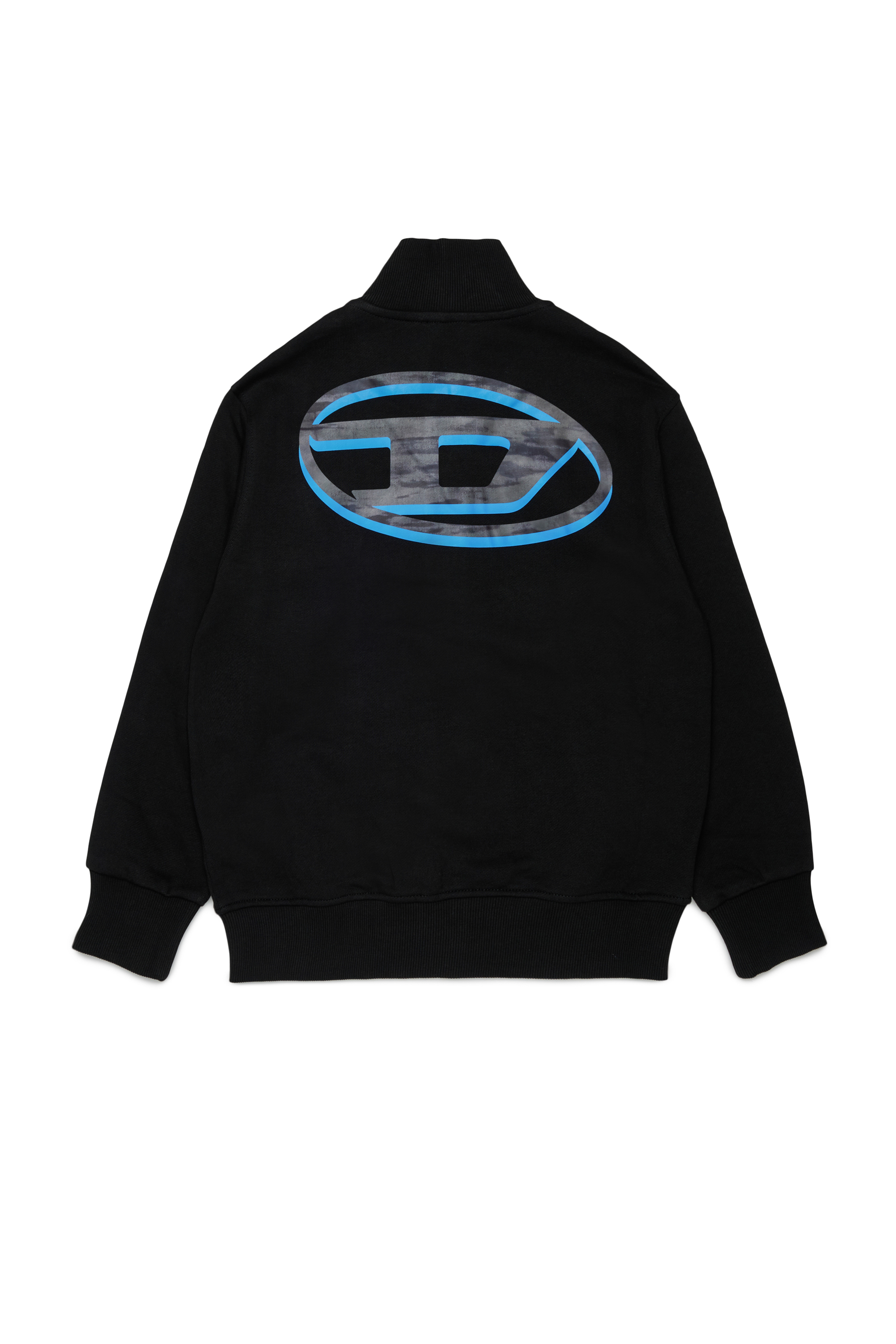 Diesel - SVELLYZIP OVER, Sweatshirt zipp&eacute;e avec imprim&eacute; Oval D bicolore Homme in Noir - 2