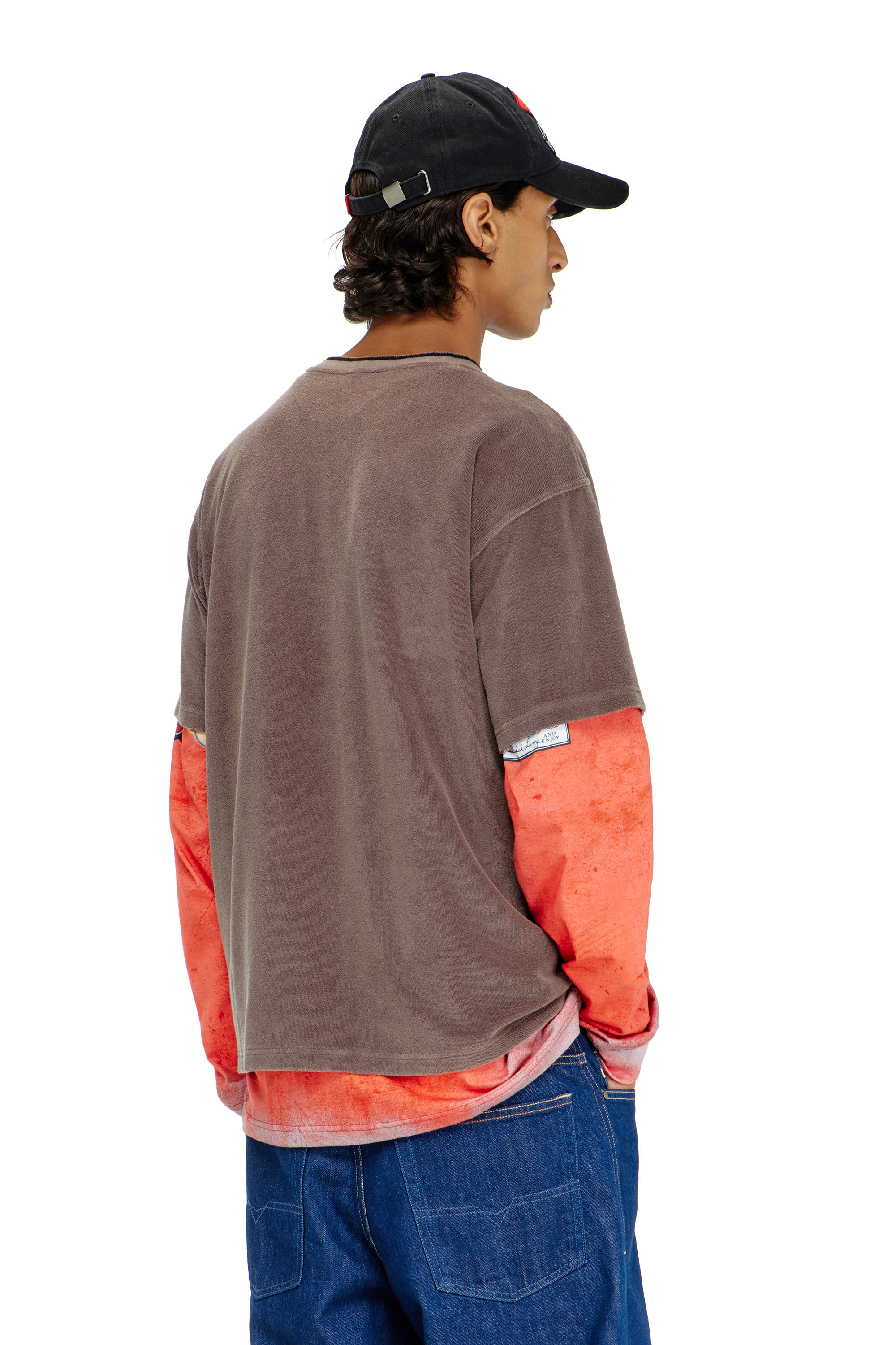 Diesel - T-SPONGY, T-shirt en chenille avec patch blason Homme in ToBeDefined - 4