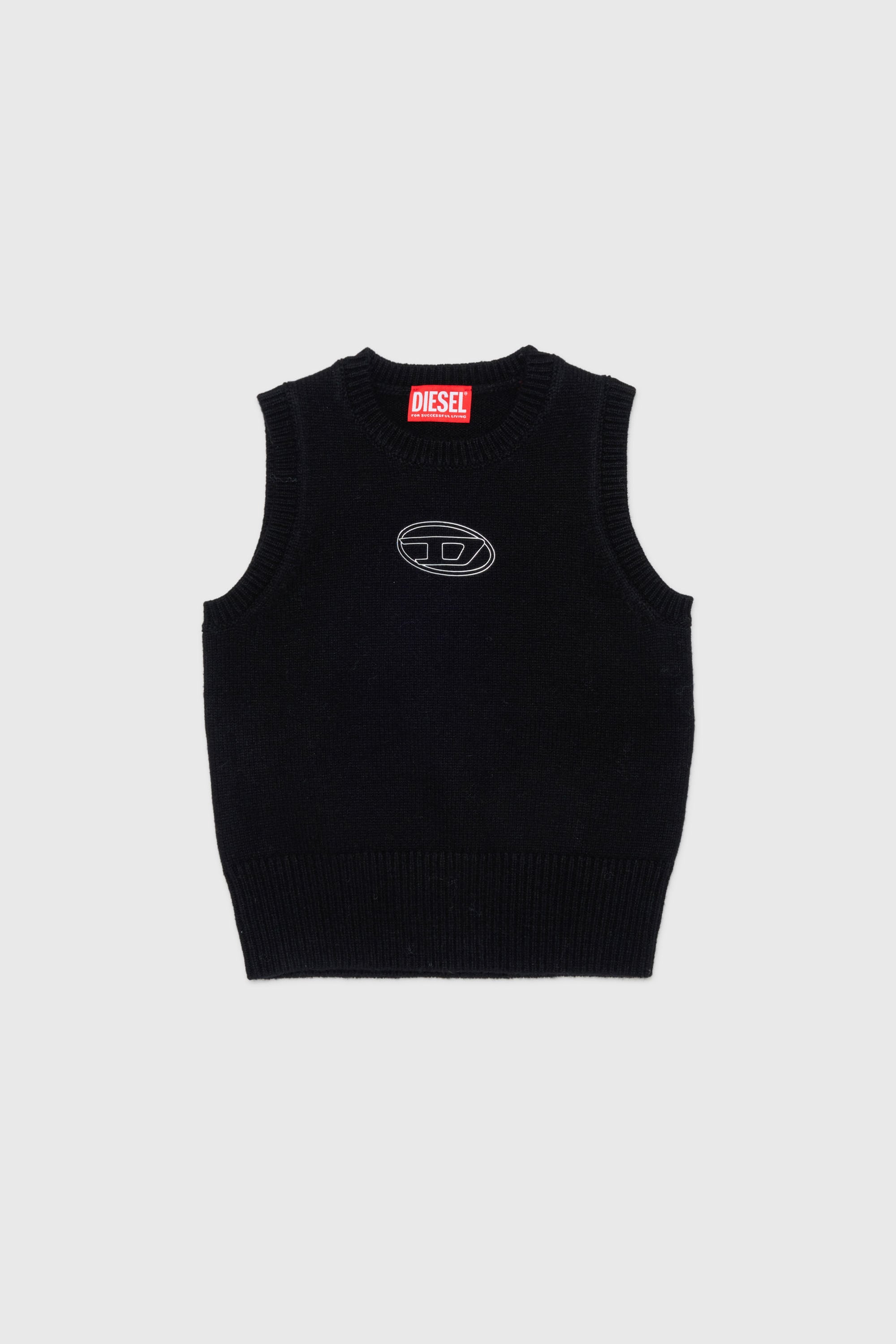 Diesel - KIMKY, Gilet en maille enrichi en cachemire Femme in Noir - 1