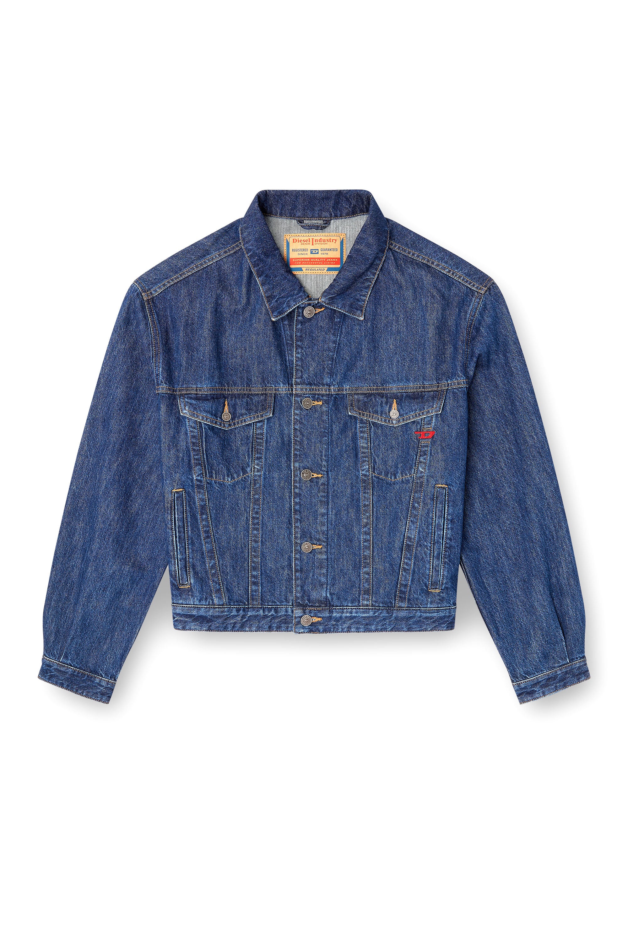 Diesel - D-RANGER, Veste trucker en denim Homme in Bleu - 3