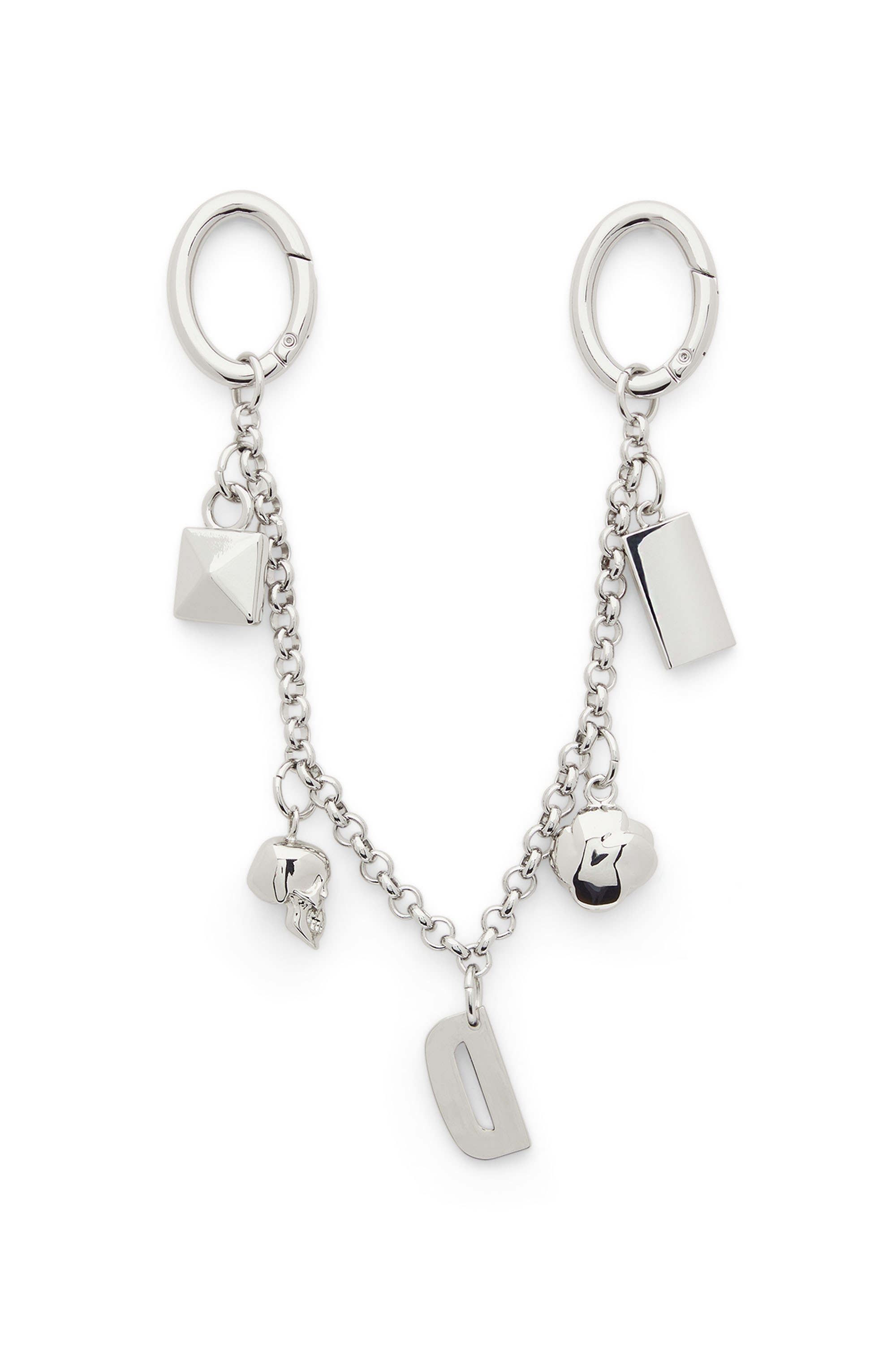 Diesel - CHAIN-D II S, Cha&icirc;ne en m&eacute;tal avec pendentifs iconiques Femme in Gris argent&eacute; - 2