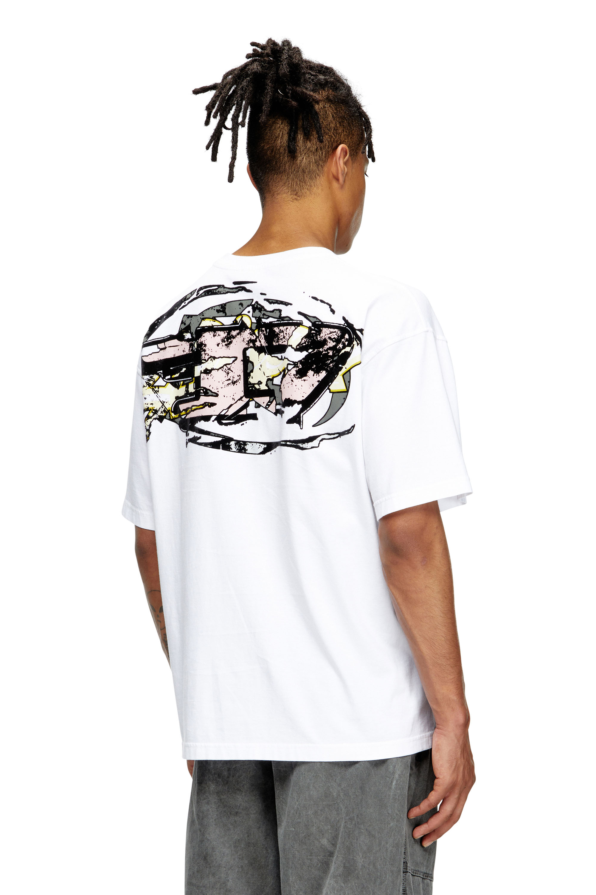 Diesel - T-BOXT-T24, T-shirt avec logo Oval D Homme in Blanc - 4