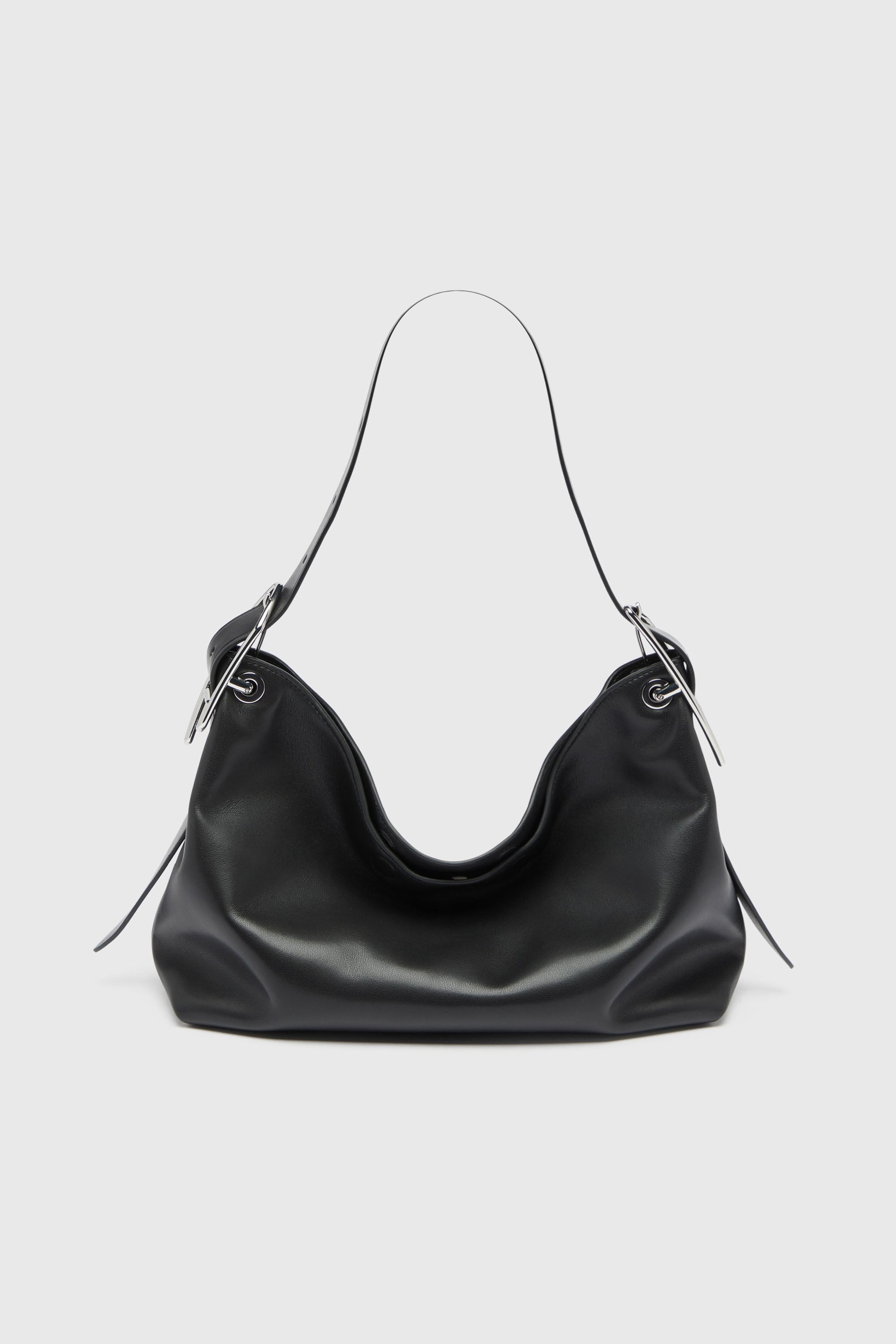Diesel - D-LINE HOBO S, D-Line-Sac &agrave; bandouli&egrave;re en cuir Femme in Noir - 2